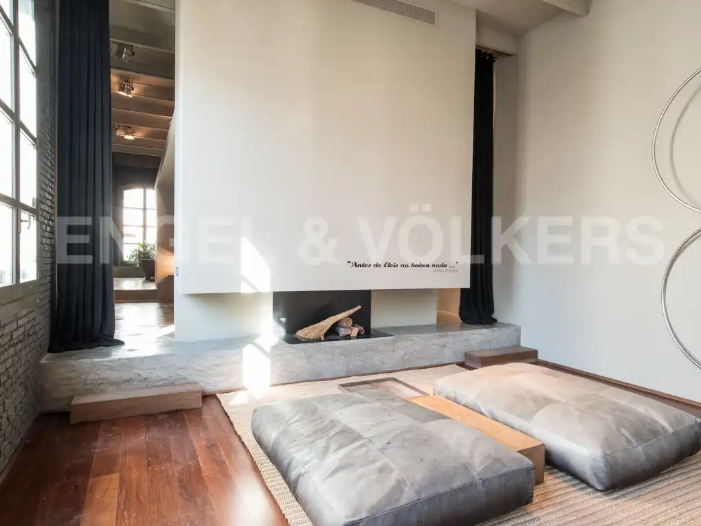 Wohnzimmer von Loft zur Miete in Barcelona mit Klimaanlage, Heizung und Parkett