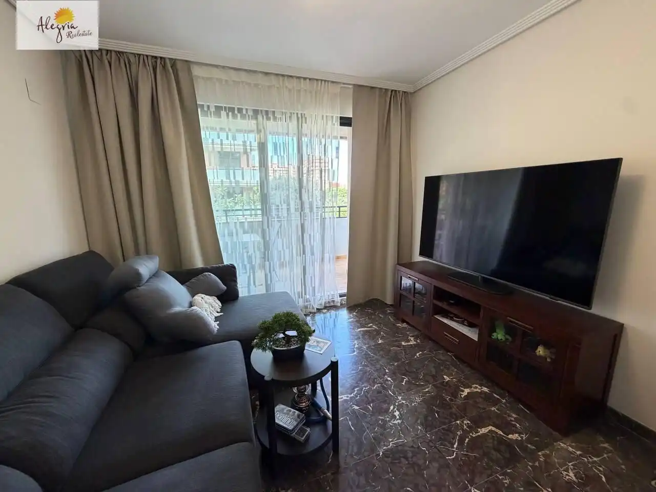 Sala d'estar de Apartament de lloguer en Valencia amb Aire condicionat, Calefacció i Jardí privat