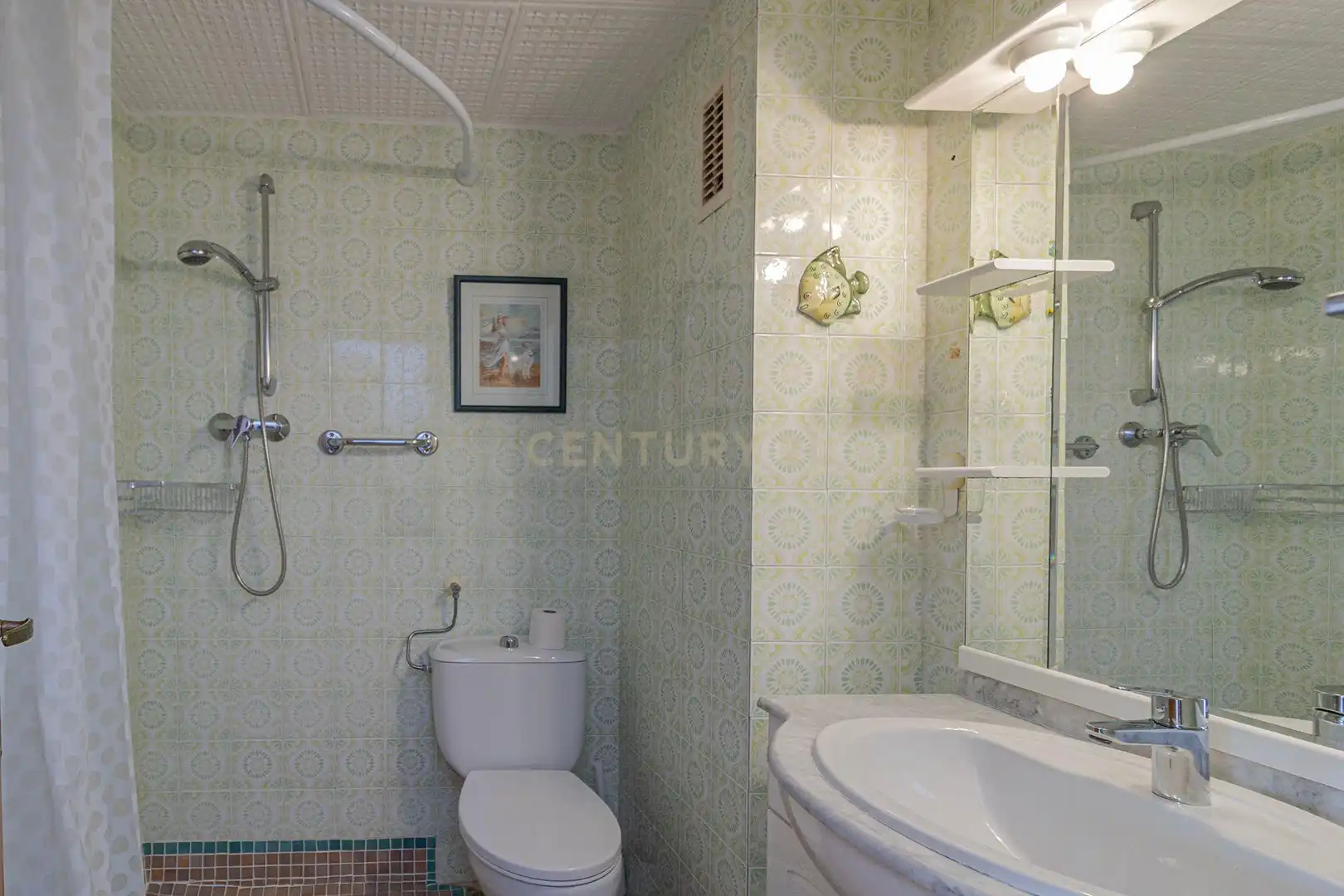 Badezimmer von Wohnungen zur Miete in Calpe / Calp mit Klimaanlage, Ofen und Waschmaschine
