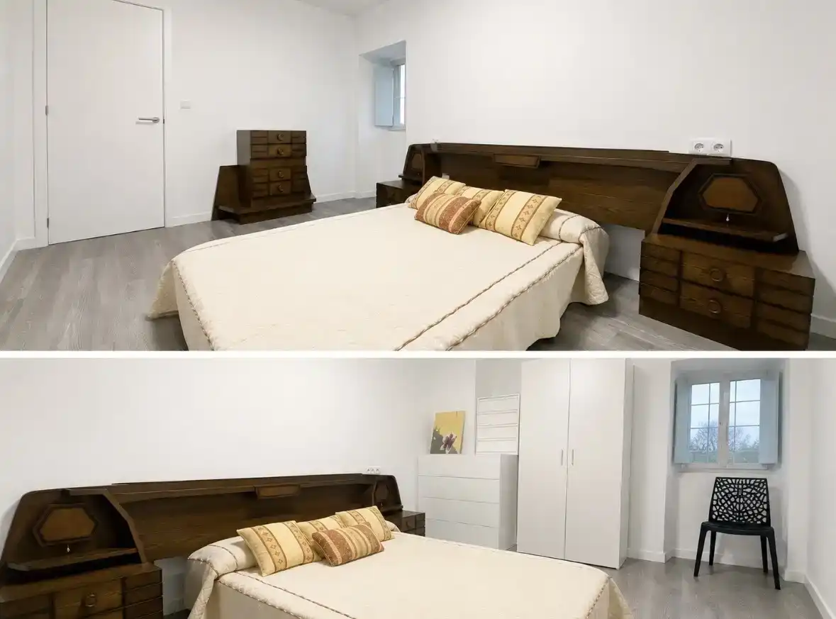 Habitación de Finca rústica en venta en Mesía con Jardín privado, Parquet y Amueblado