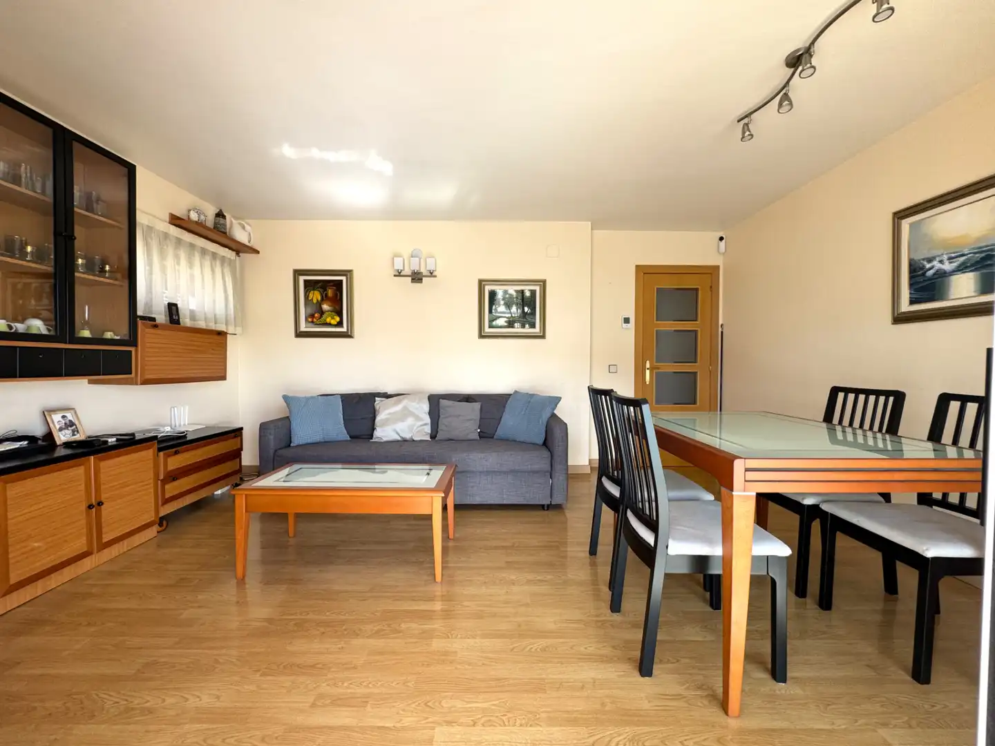 Sala d'estar de Pis en venda en Santa Susanna amb Aire condicionat, Jardí privat i Parquet