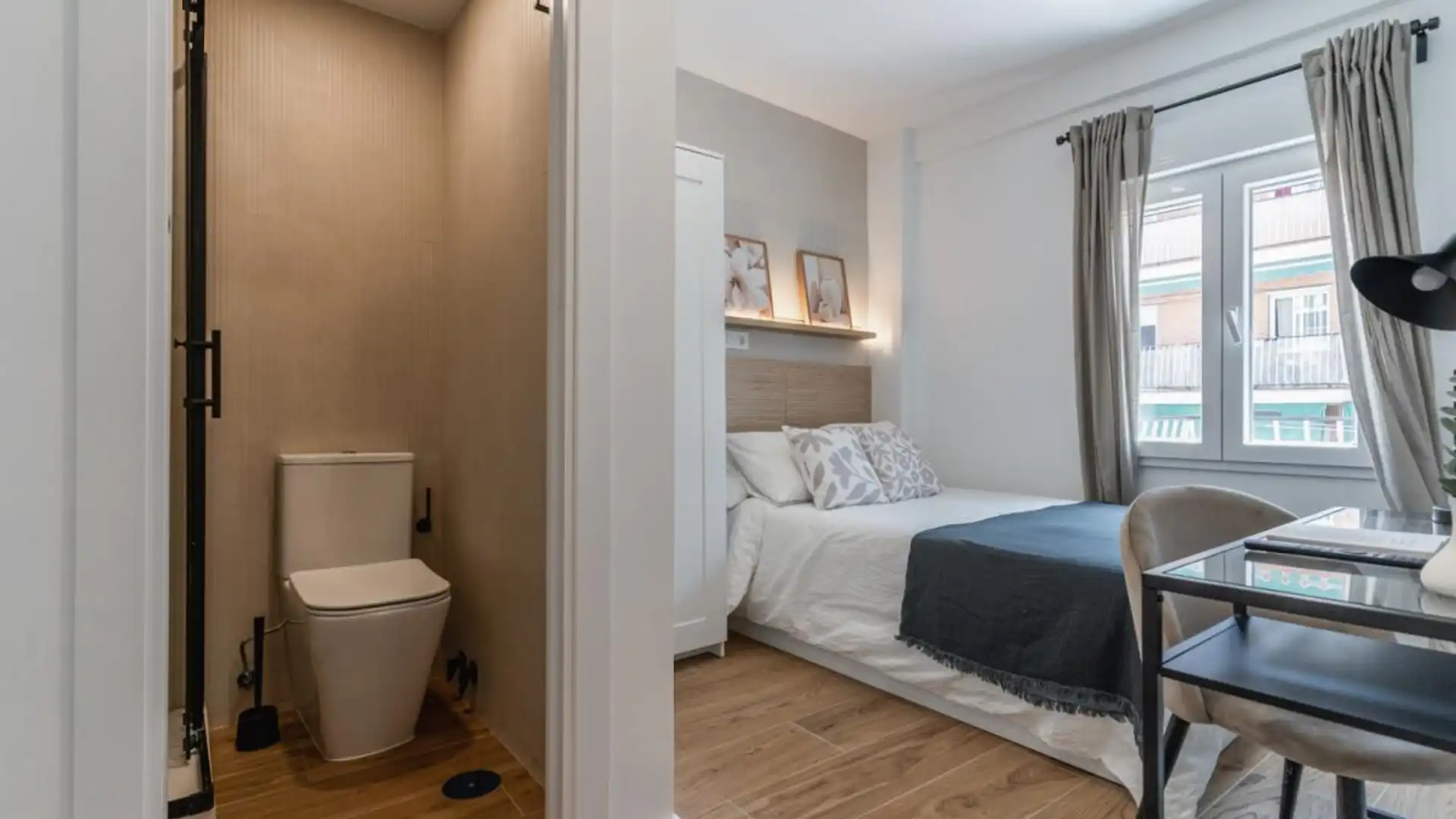 Dormitori de Apartament per a compartir en  Madrid Capital amb Aire condicionat, Moblat i Forn