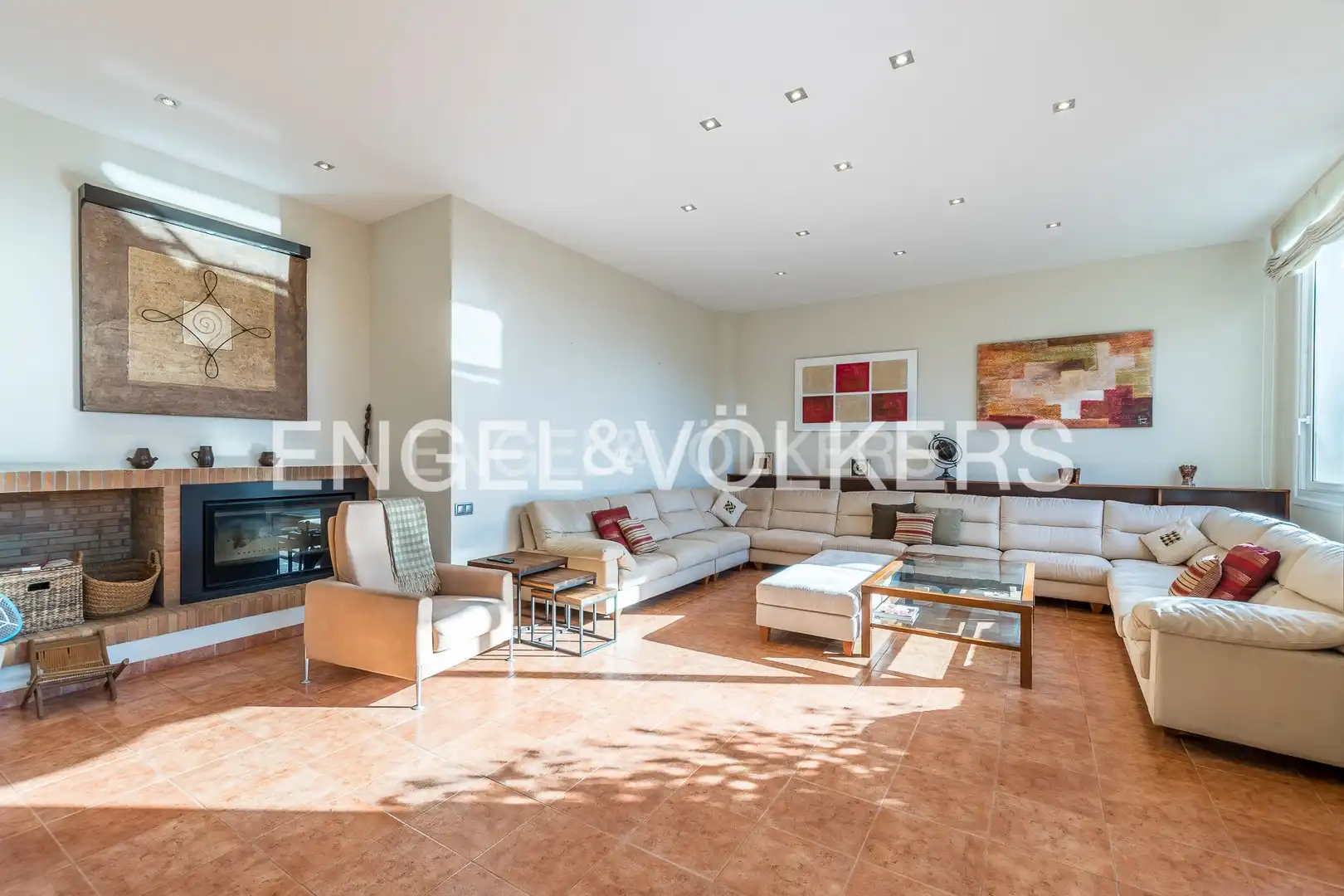 Sala d'estar de Casa o xalet en venda en Cabrils amb Aire condicionat, Calefacció i Parquet