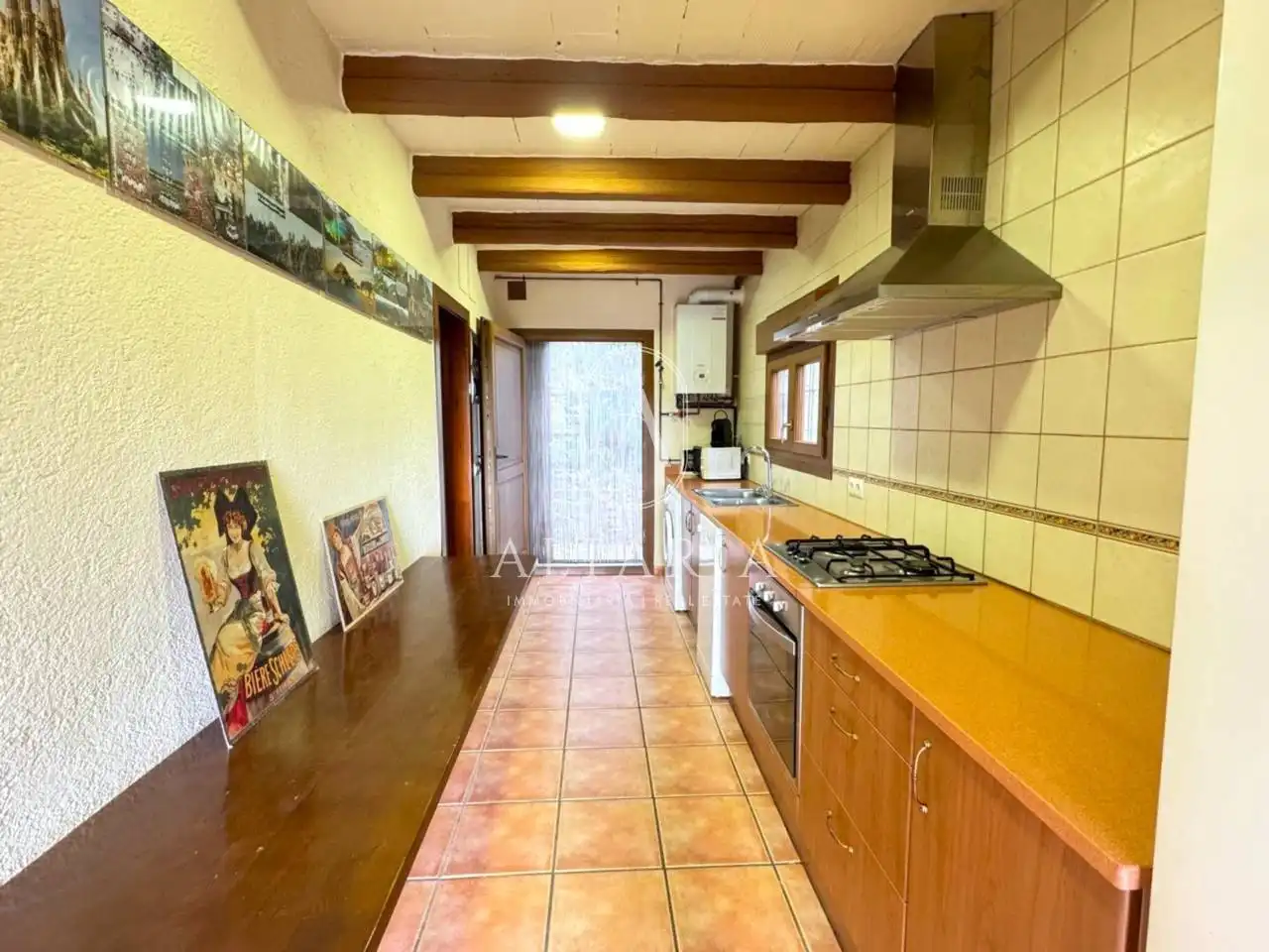 Cuina de Finca rústica en venda en Llagostera amb Jardí privat, Terrassa i Piscina