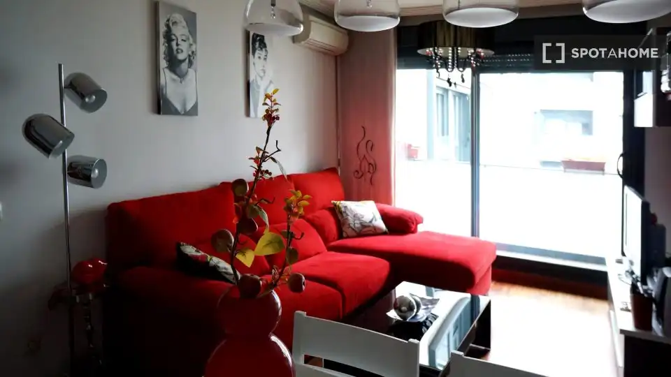 Living room of Flat for share in Madrid  with Air Conditioner, Heating and Terrace