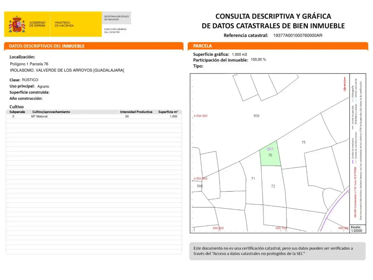 Rustikales Grundstück zum Verkauf in Calle carretera tamajon, imagen 2