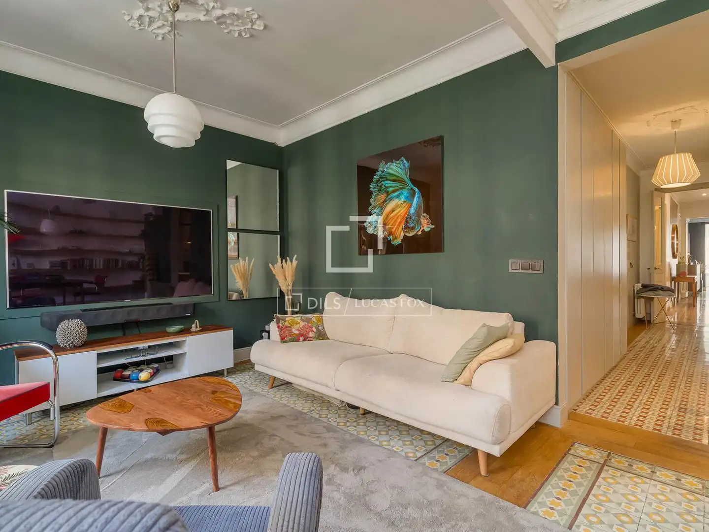 Sala de estar de Piso en venta en Barcelona con Aire acondicionado, Terraza y Balcón