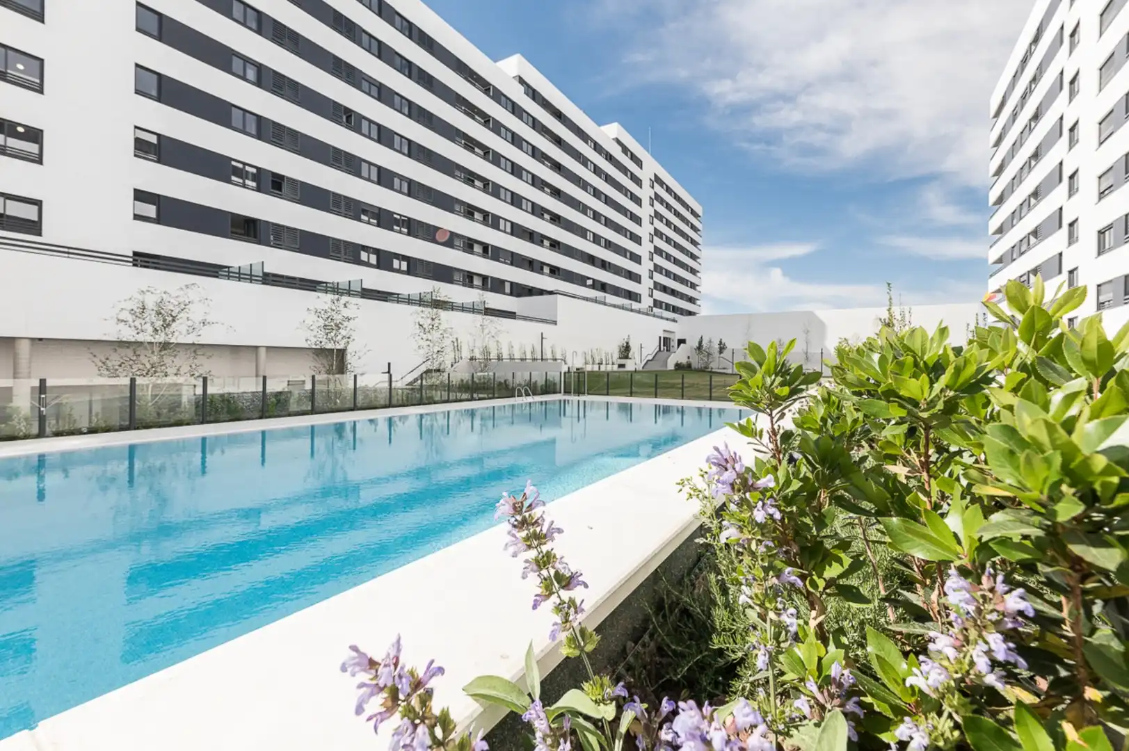 Swimming pool of Duplexes for rent in Madrid  with Air Conditioner, Heating and Private garden