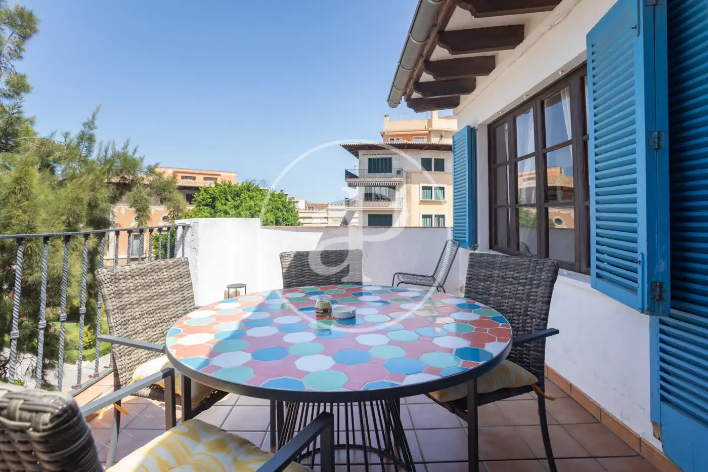 Terrassa de Pis de lloguer en  Palma de Mallorca amb Aire condicionat, Terrassa i Moblat