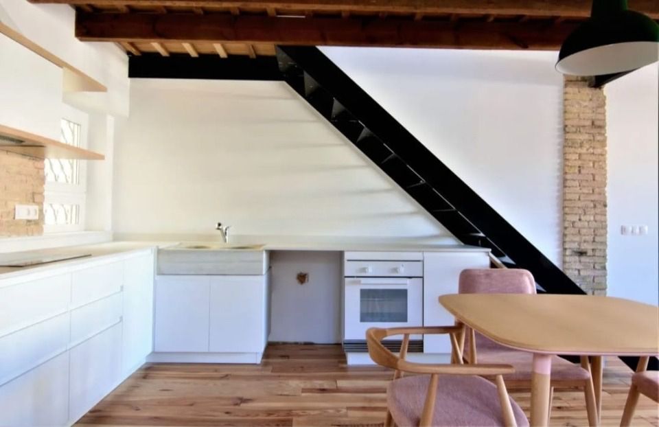 Cuina de Dúplex de lloguer en  Valencia Capital amb Aire condicionat, Parquet i Terrassa