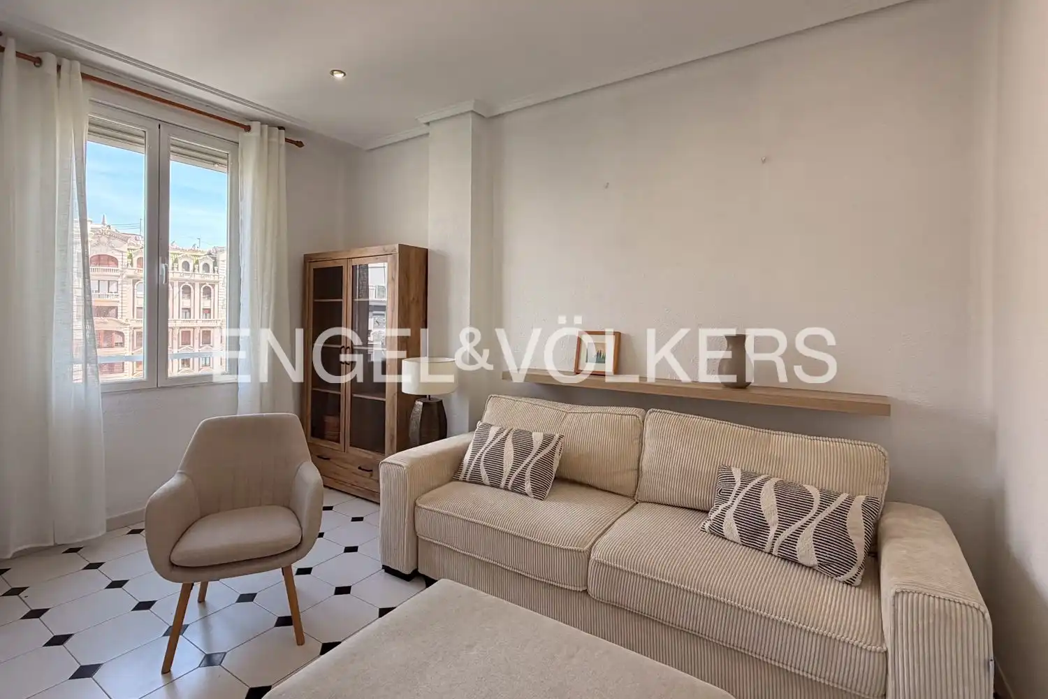 Wohnzimmer von Wohnung zur Miete in Valencia mit Klimaanlage, Heizung und Möbliert