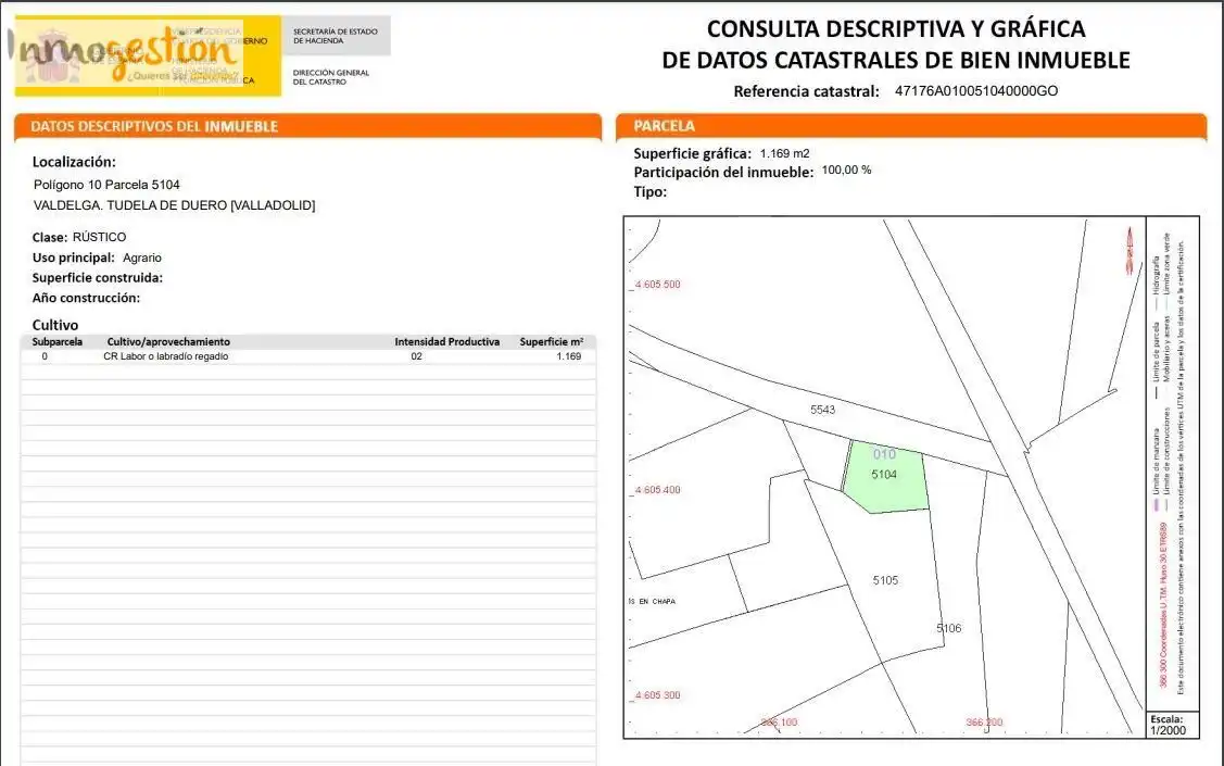 Terreno en venta en Tudela de Duero