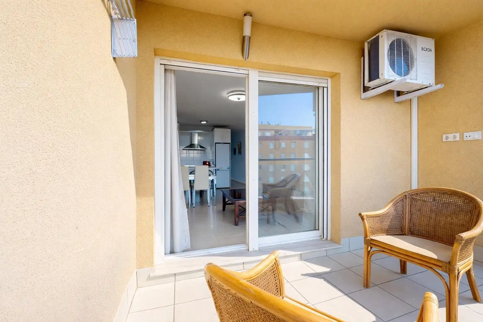 Balcony of Flat for rent in Roquetas de Mar  with Air Conditioner, Heating and Private garden