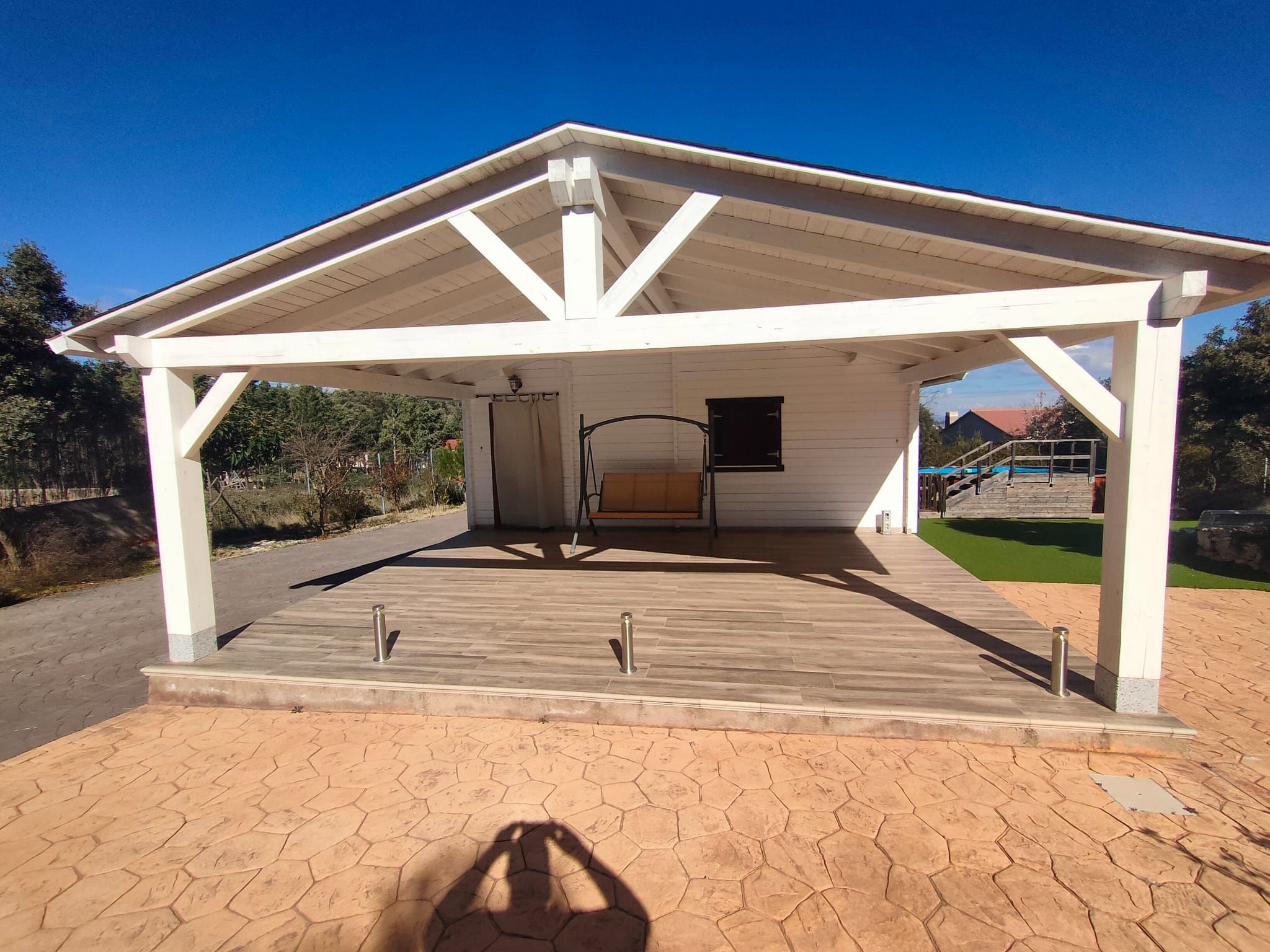 Terrace of House or chalet for sale in Albalate de Zorita  with Air Conditioner, Private garden and Swimming Pool