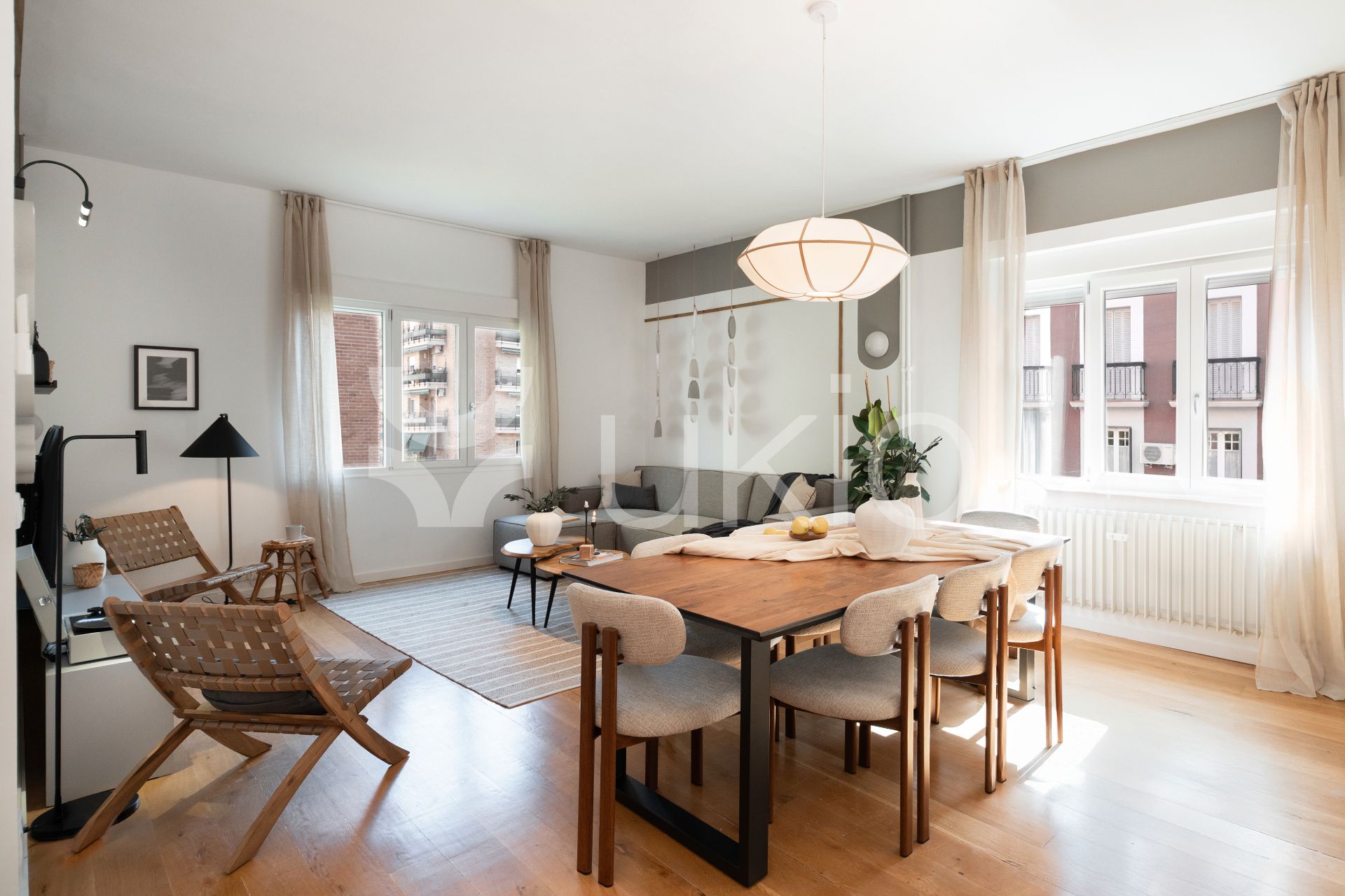 Living room of Apartment to rent in  Madrid Capital  with Air Conditioner, Heating and Furnished