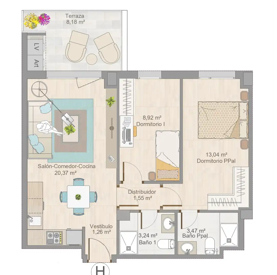 Flat for rent in Granada  with Air Conditioner, Heating and Terrace