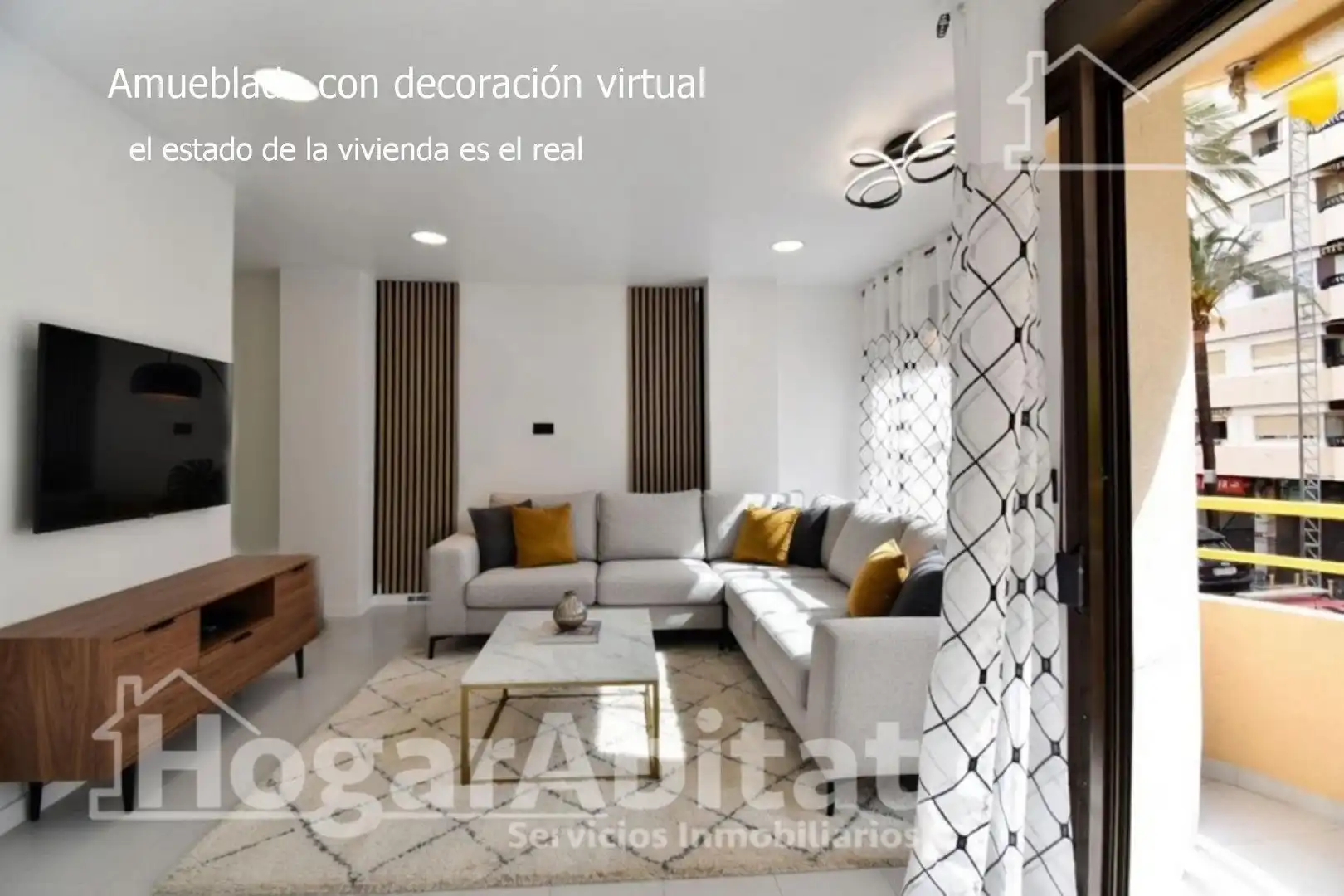 Sala d'estar de Pis en venda en Gandia amb Aire condicionat, Terrassa i Balcó