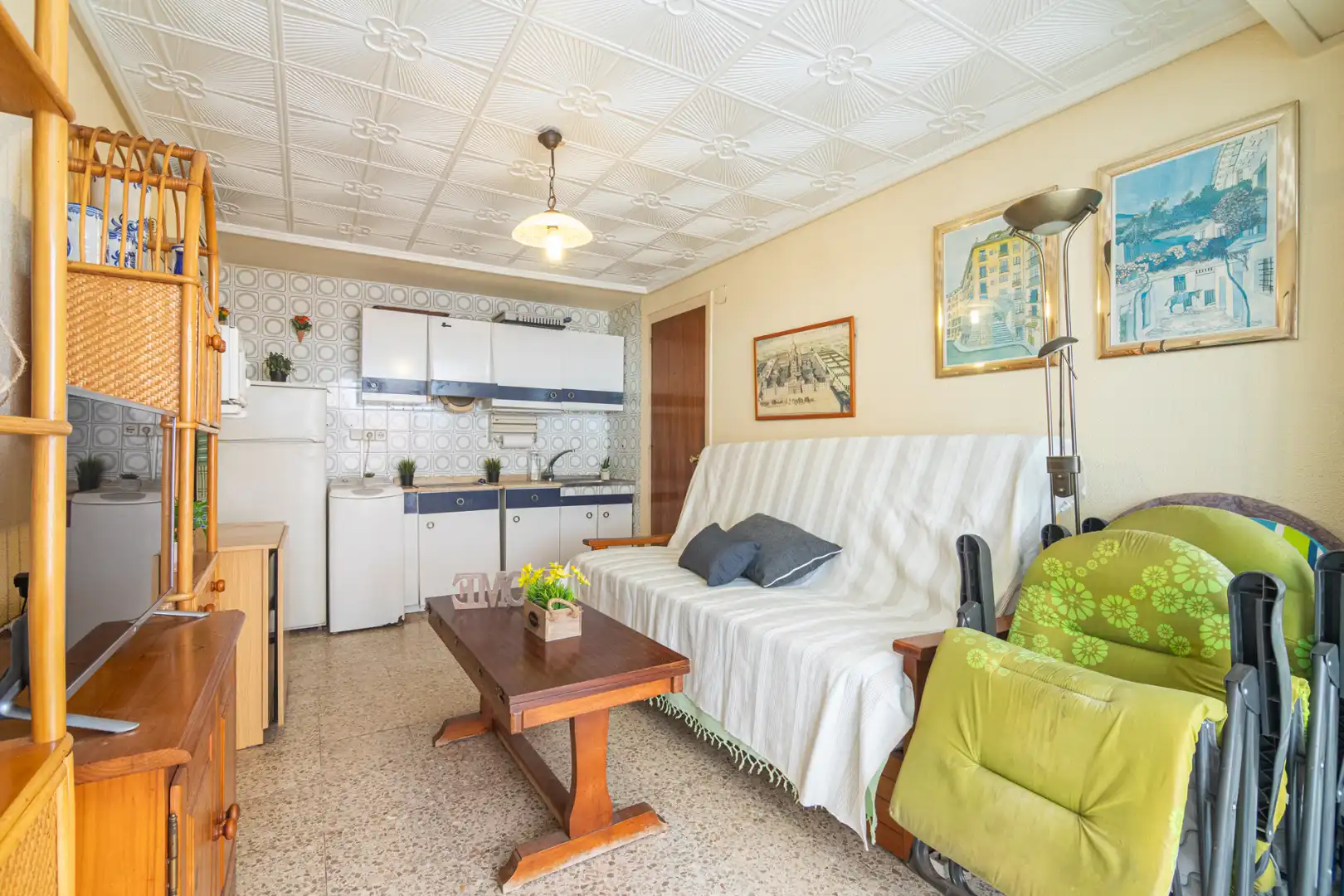 Living room of Flat for sale in Santa Pola  with Air Conditioner, Terrace and Furnished