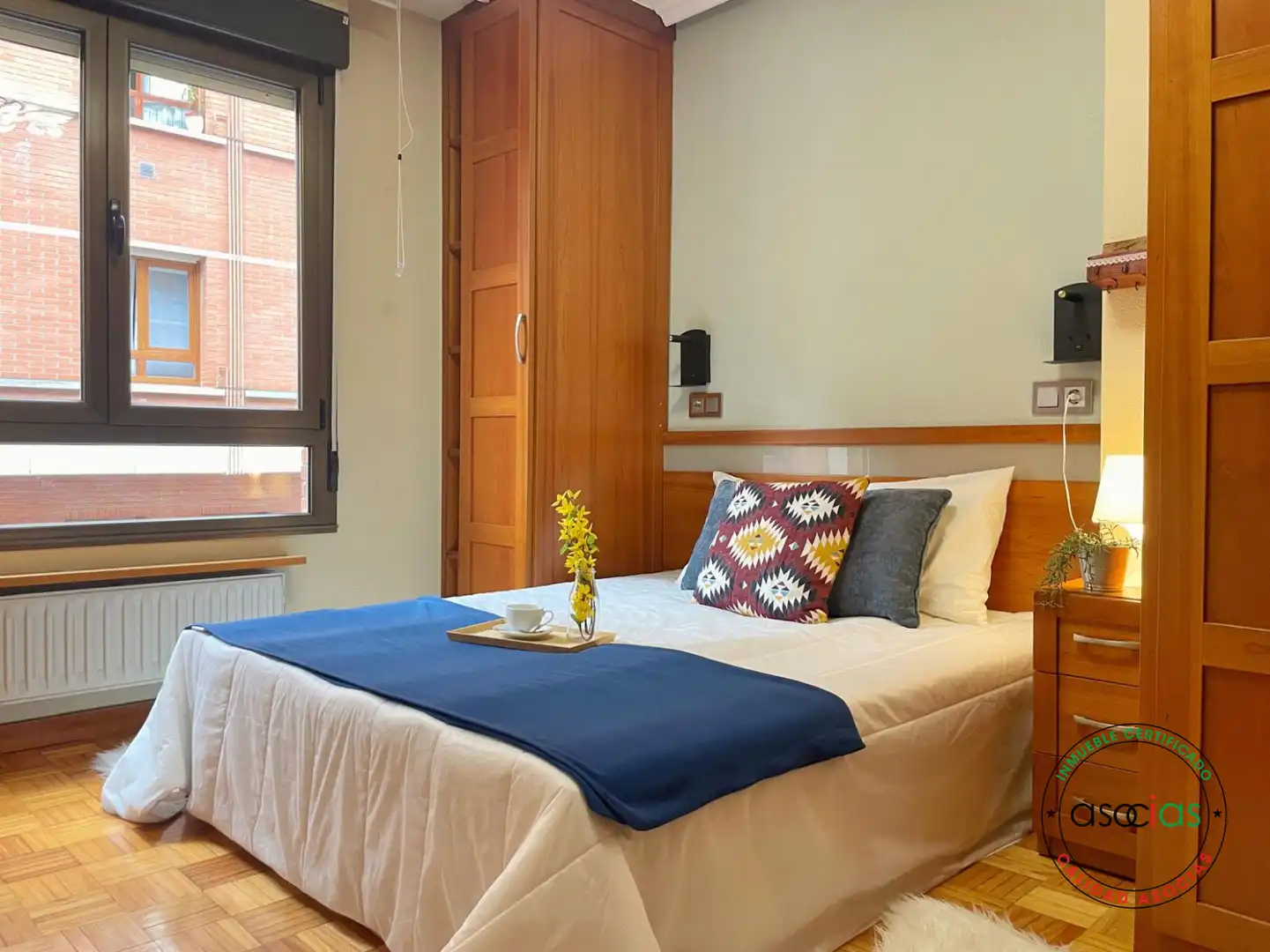 Schlafzimmer von Wohnung zum Verkauf in Gijón  mit Heizung, Parkett und Abstellraum