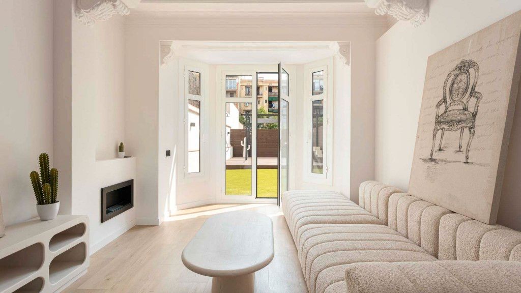 Sala d'estar de Apartament en venda en  Barcelona Capital amb Aire condicionat, Calefacció i Parquet