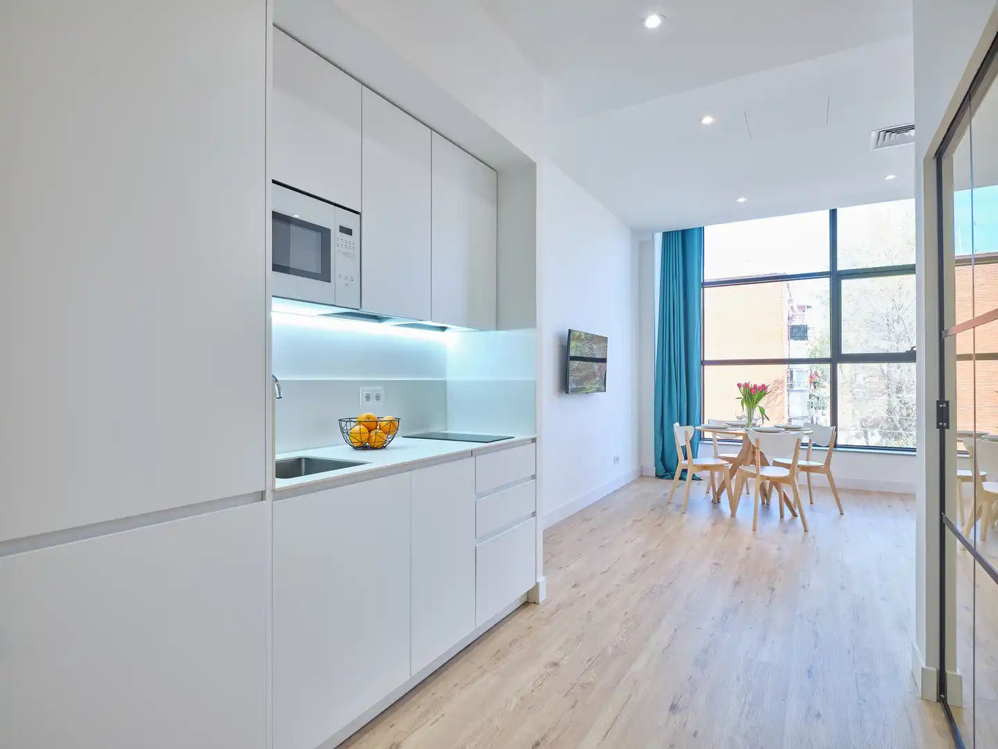 Cocina de Apartamento de alquiler en Madrid con Aire acondicionado, Amueblado y Lavadora