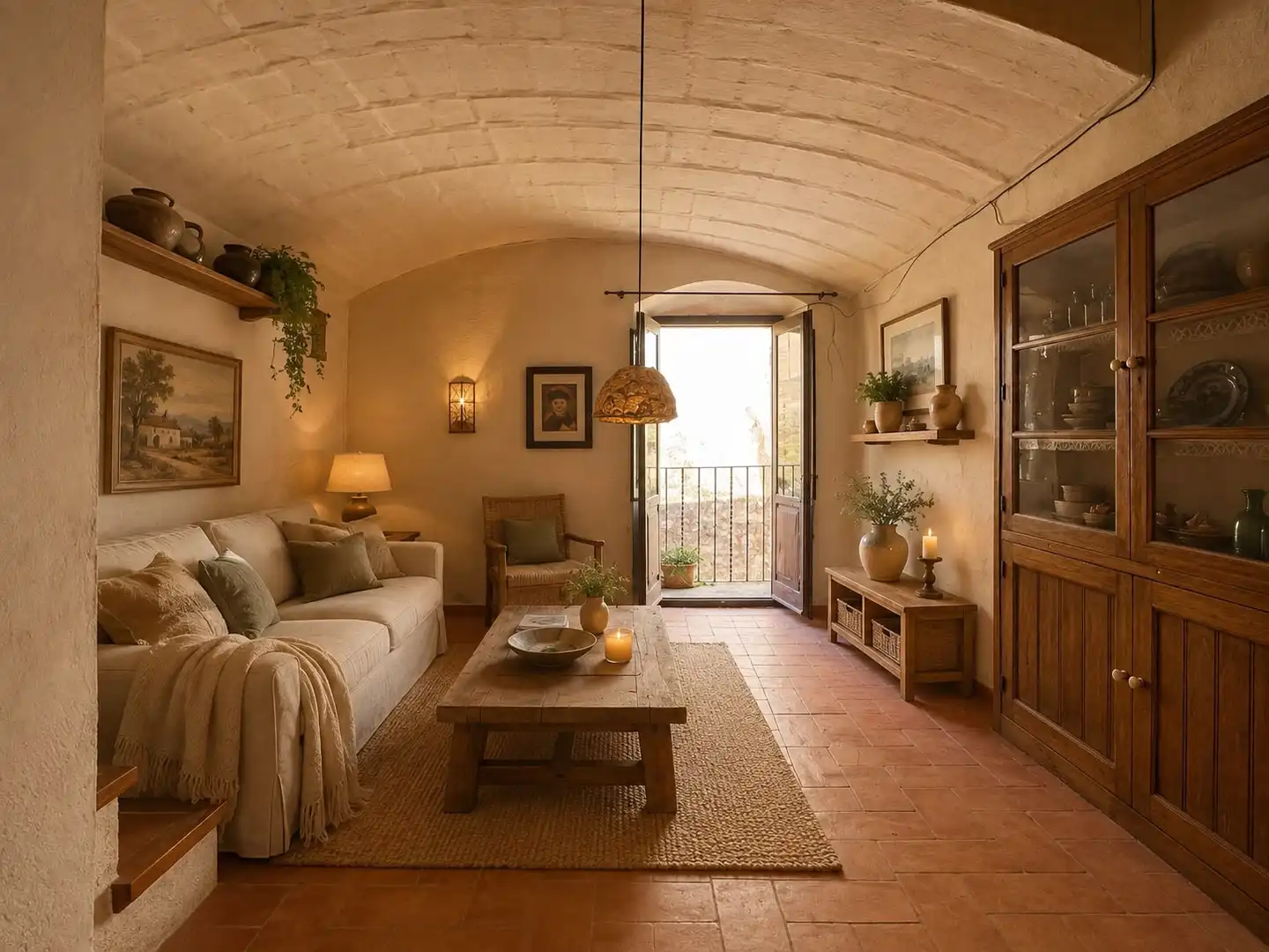 Wohnzimmer von Country house zum Verkauf in Corçà mit Heizung, Terrasse und Ofen