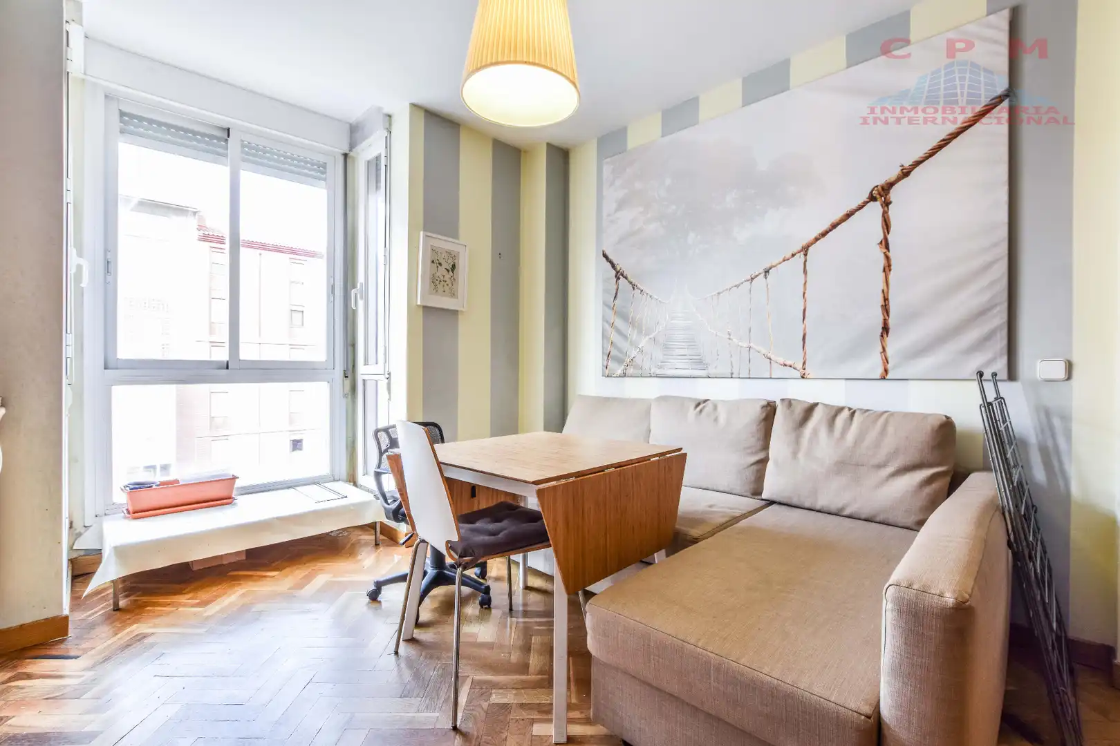 Sala d'estar de Estudi de lloguer en Madrid amb Aire condicionat, Calefacció i Parquet