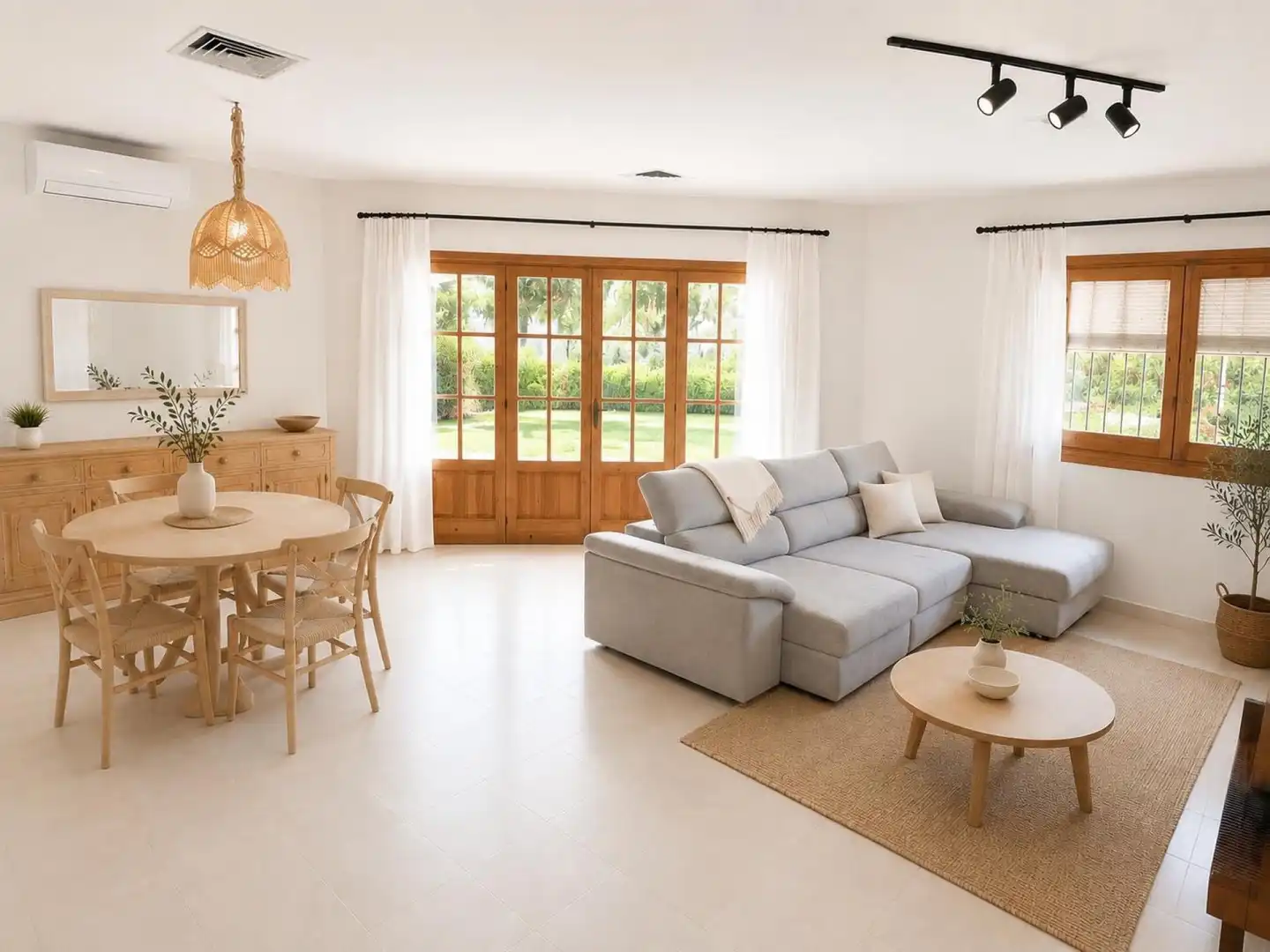 Sala de estar de Casa o chalet en venta en El Real de Gandia con Aire acondicionado, Terraza y Piscina