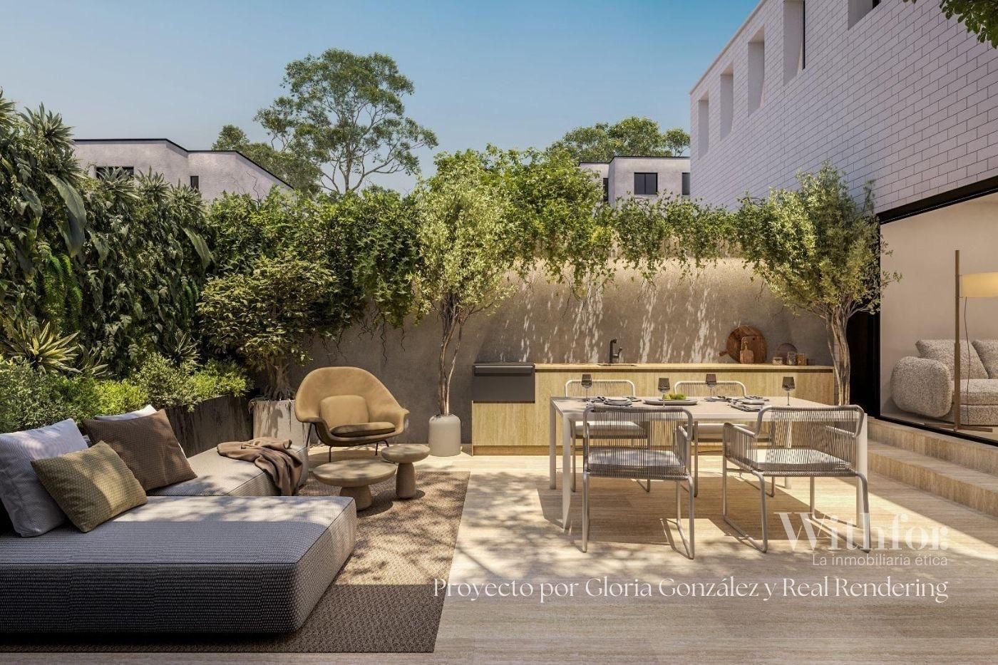 Terrace of Single-family semi-detached for sale in  Barcelona Capital  with Air Conditioner, Heating and Private garden