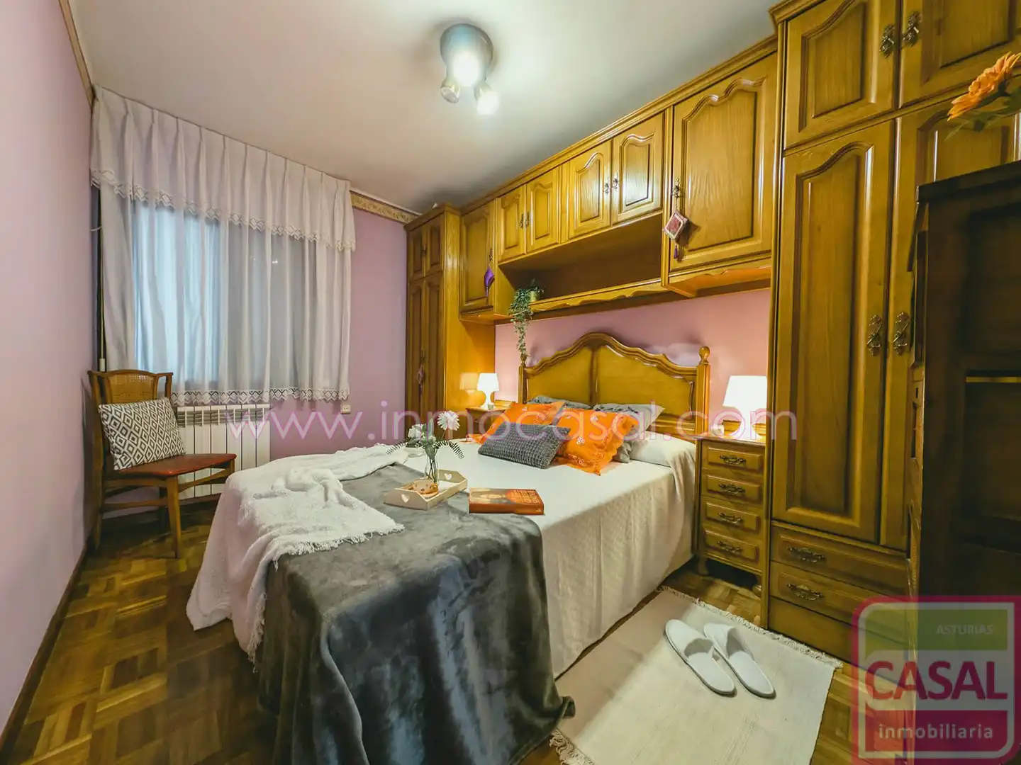 Schlafzimmer von Wohnung zum Verkauf in Mieres (Asturias) mit Heizung, Terrasse und Abstellraum
