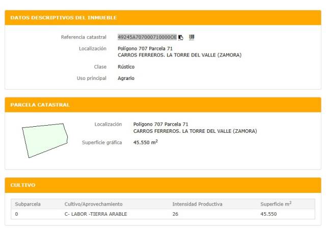 Terreno residencial en Venta en Calle Poligono 707 Parcela 71 Carros Ferreros en La Torre del Valle