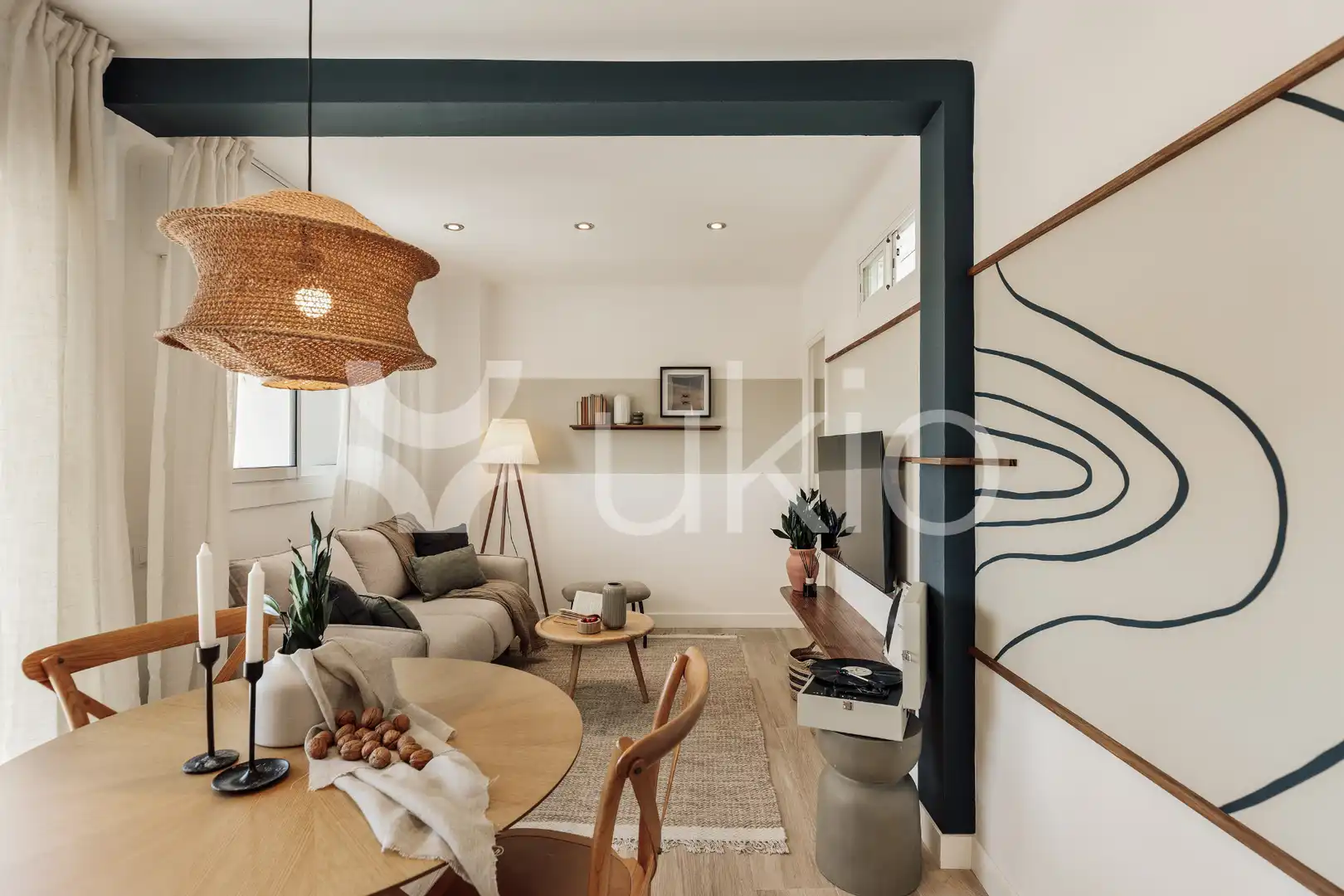 Sala de estar de Apartamento de alquiler en Barcelona con Aire acondicionado, Calefacción y Terraza