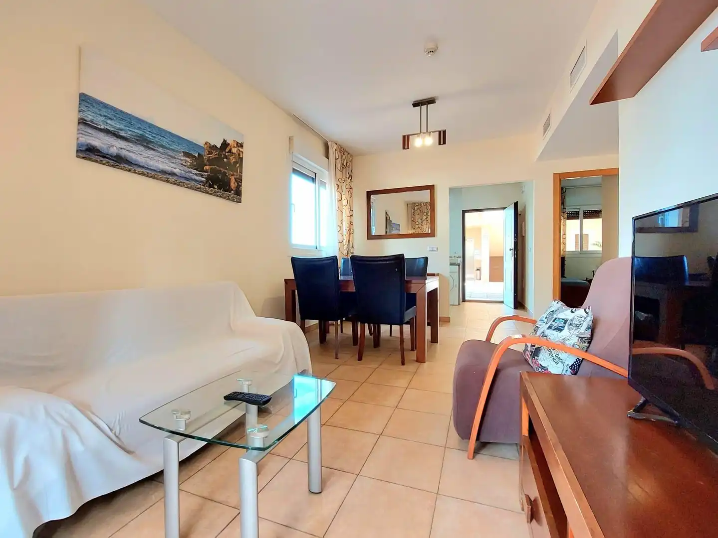 Sala de estar de Apartamento en venta en Águilas con Aire acondicionado, Calefacción y Jardín privado