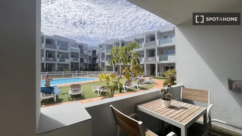 Terrasse von Wohnungen zur untervermieten in La Oliva mit Klimaanlage, Terrasse und Möbliert