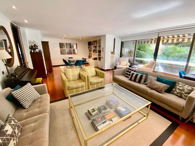 Living room of Flat to rent in  Madrid Capital  with Air Conditioner, Heating and Private garden