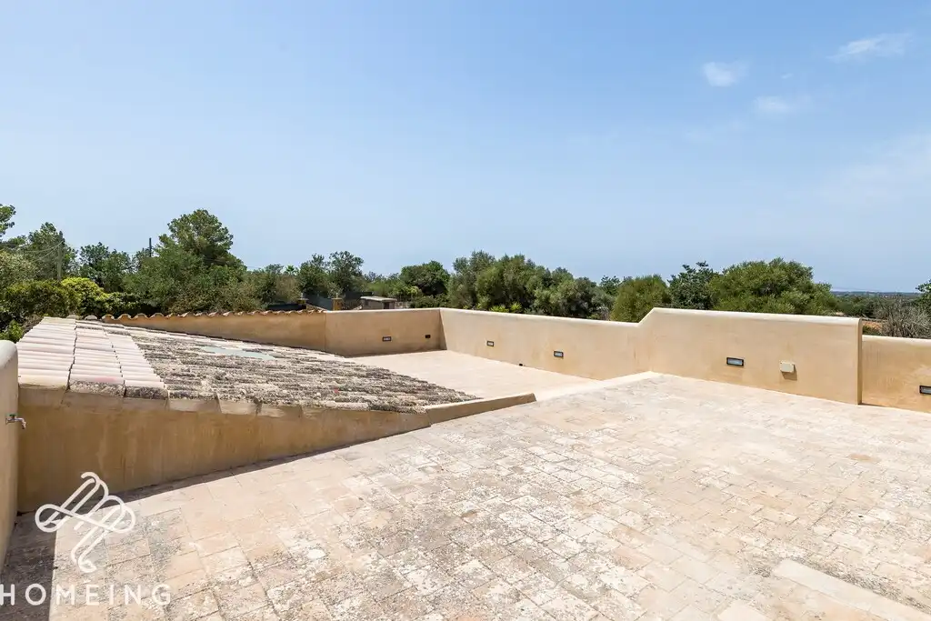 Terrace of Country homes for rent in Llucmajor  with Air Conditioner, Private garden and Swimming Pool