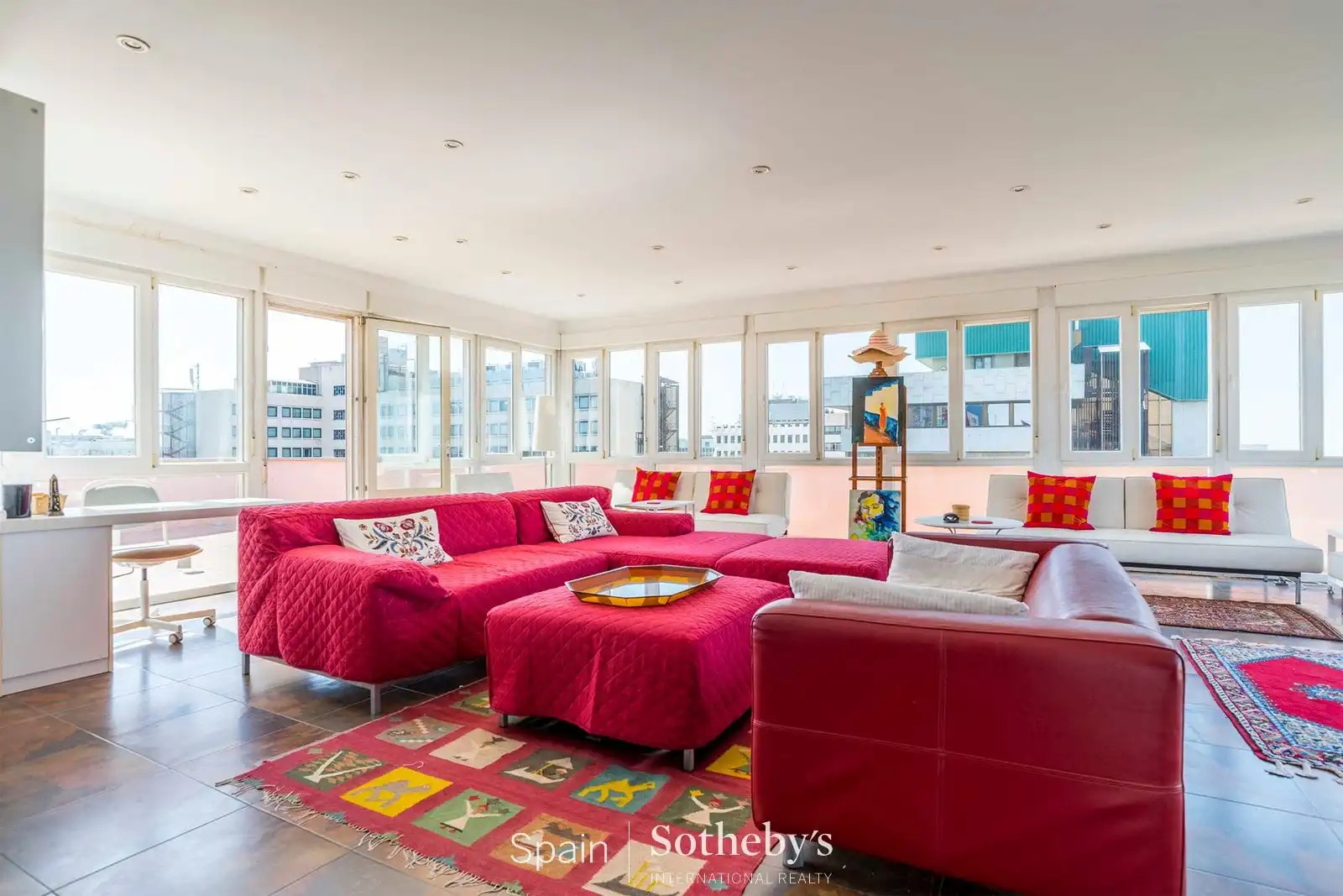Sala de estar de Ático de alquiler en Madrid con Aire acondicionado, Calefacción y Terraza