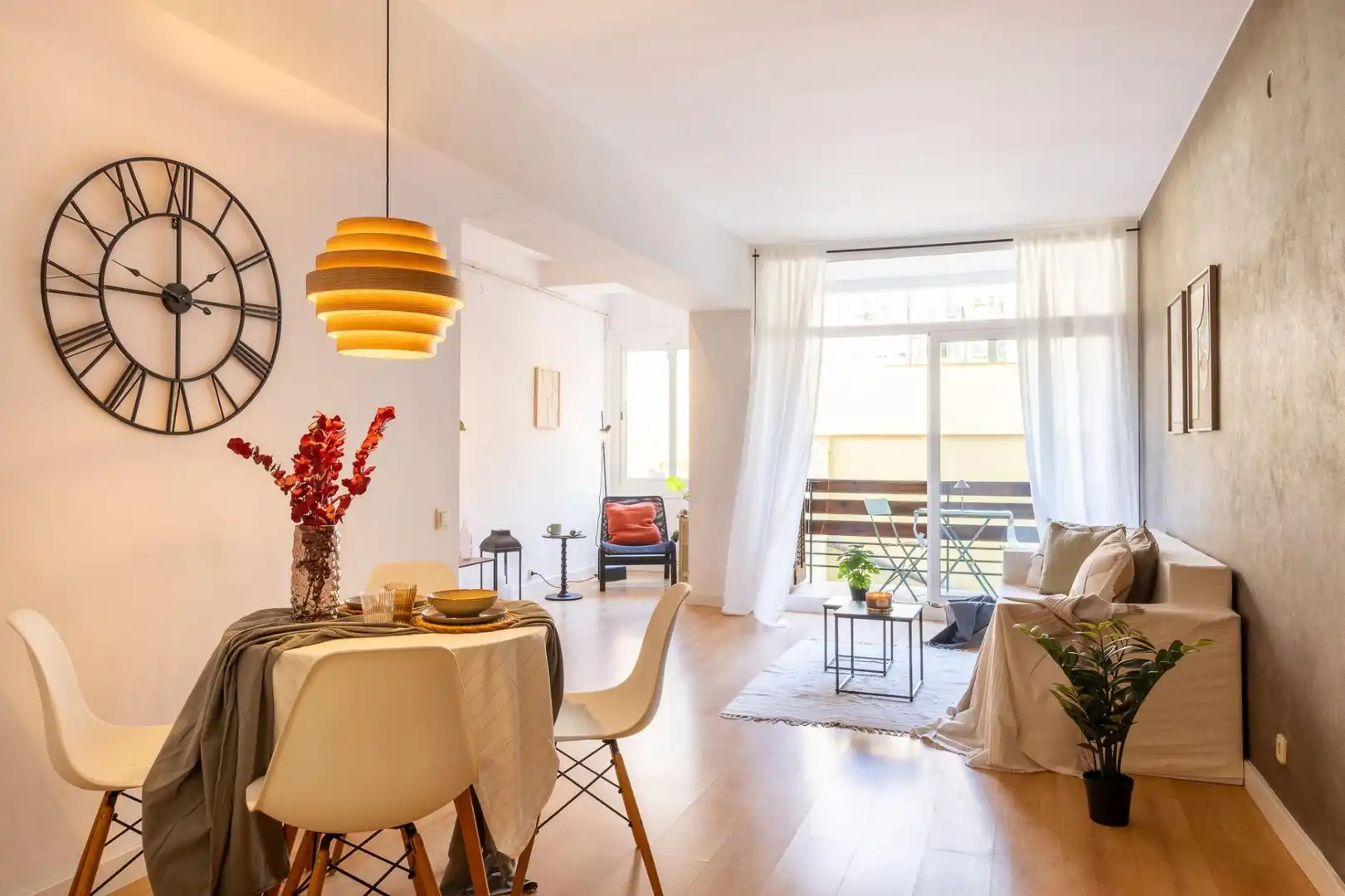 Sala de estar de Piso en venta en Barcelona con Calefacción, Parquet y Terraza