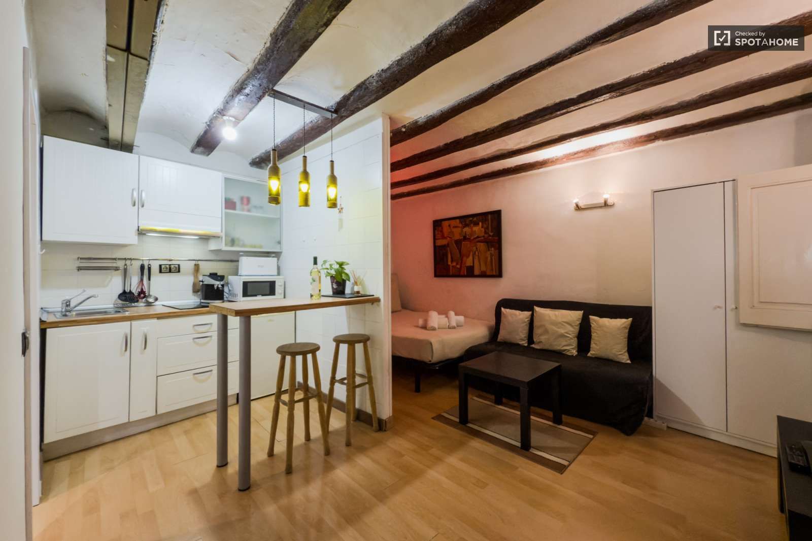 Sala d'estar de Estudi per a compartir en  Barcelona Capital amb Aire condicionat, Calefacció i Terrassa