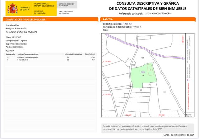 Terreno en Venta en Bonares