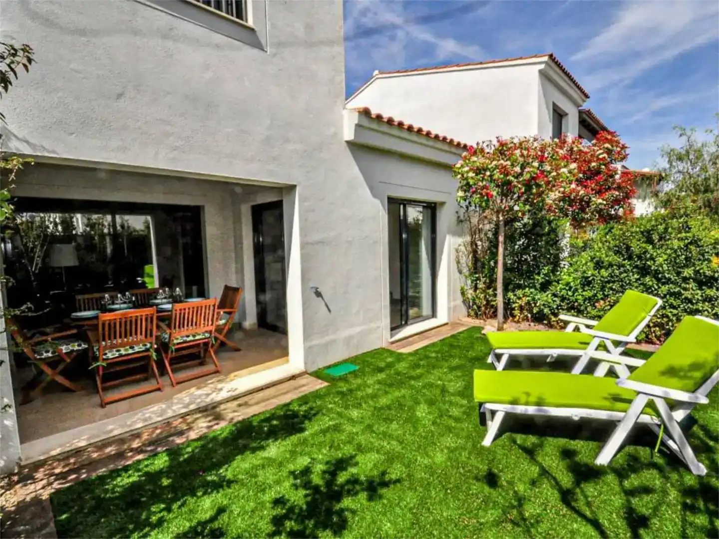 Terraza de Casa o chalet de alquiler en Cambrils con Aire acondicionado, Jardín privado y Piscina