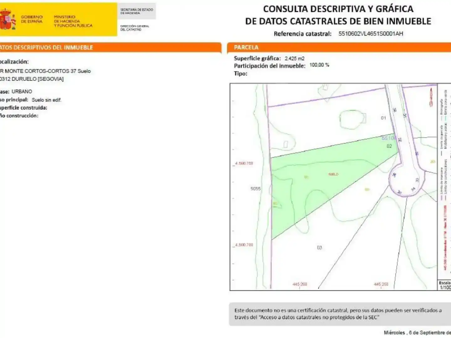Terreno en venta en Duruelo