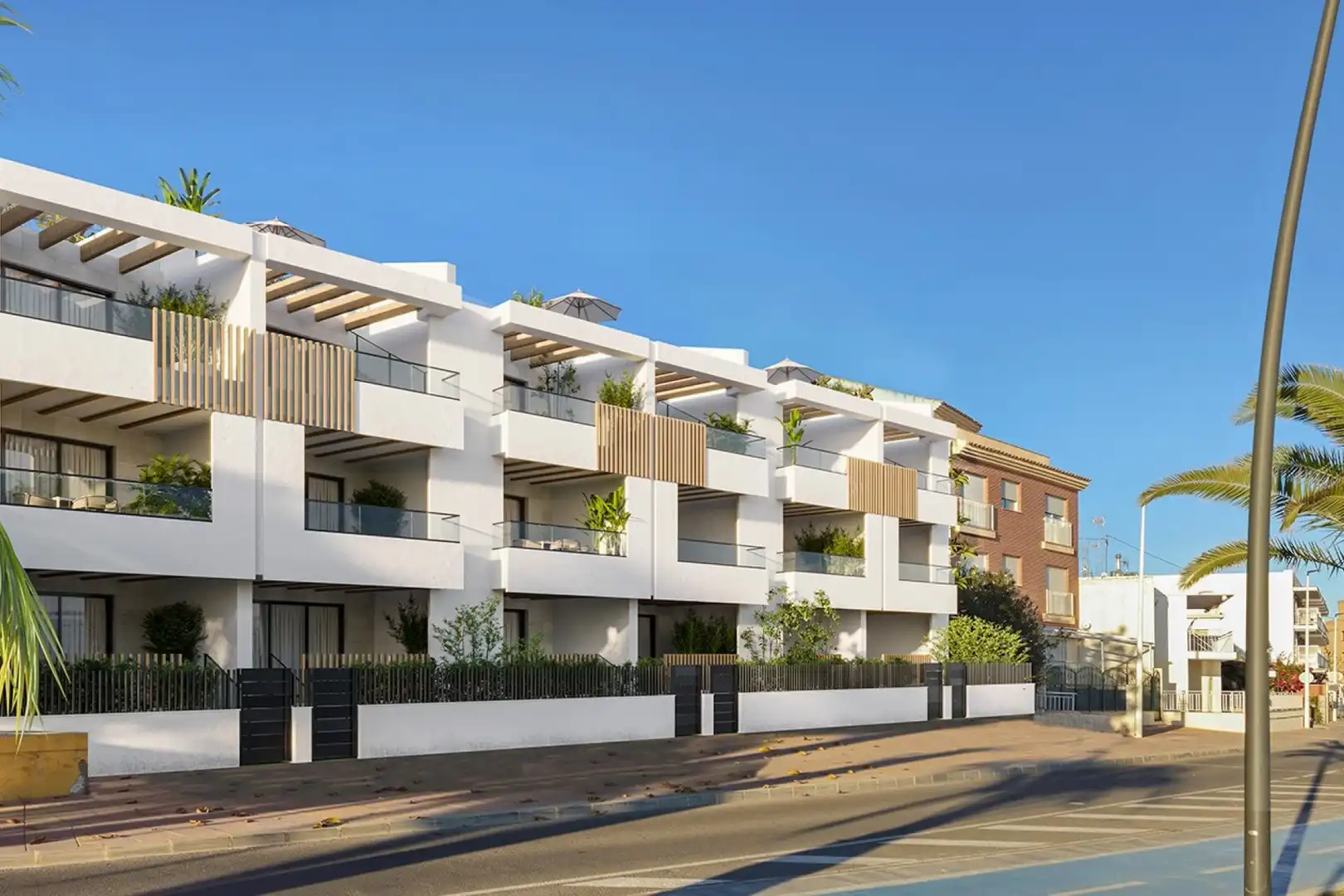 Vista exterior de Àtic en venda en San Pedro del Pinatar amb Aire condicionat, Jardí privat i Terrassa