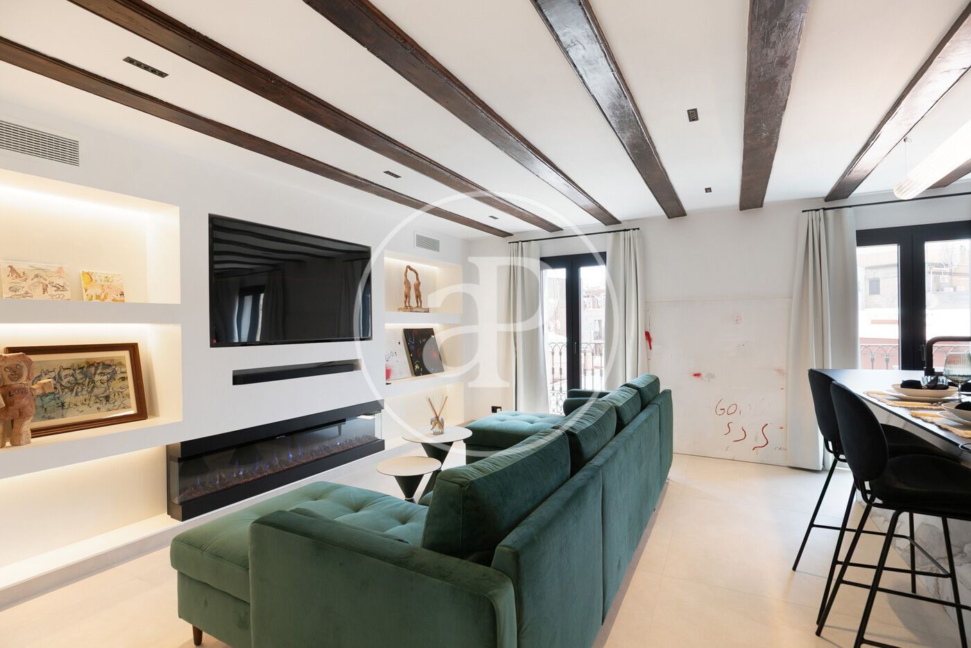 Sala d'estar de Pis en venda en  Barcelona Capital amb Aire condicionat, Calefacció i Moblat