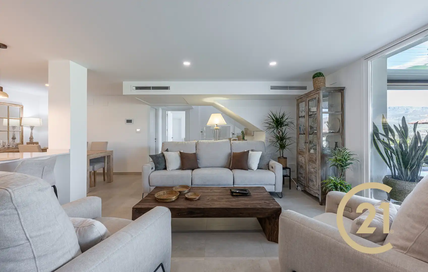 Sala d'estar de Casa o xalet en venda en Viñuela amb Jardí privat, Terrassa i Traster
