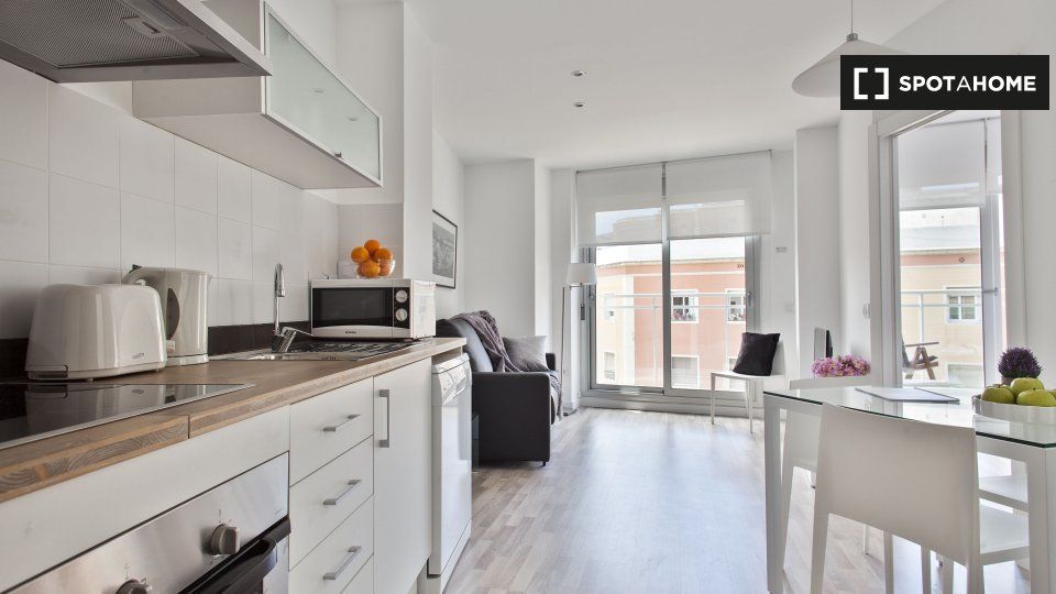 Kitchen of Flat to rent in L'Hospitalet de Llobregat  with Air Conditioner, Heating and Furnished