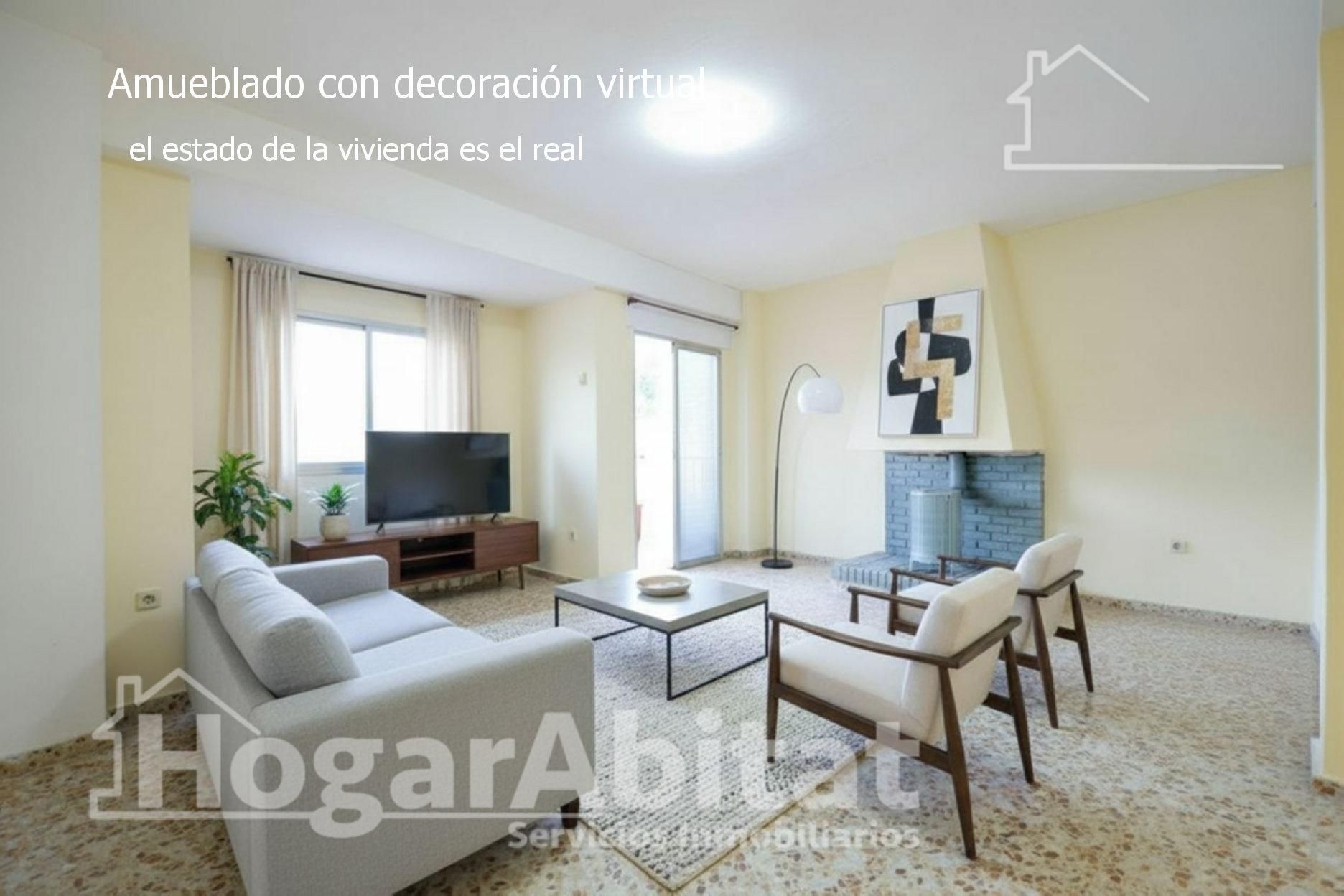 Living room of Flat for sale in Oliva  with Air Conditioner and Balcony