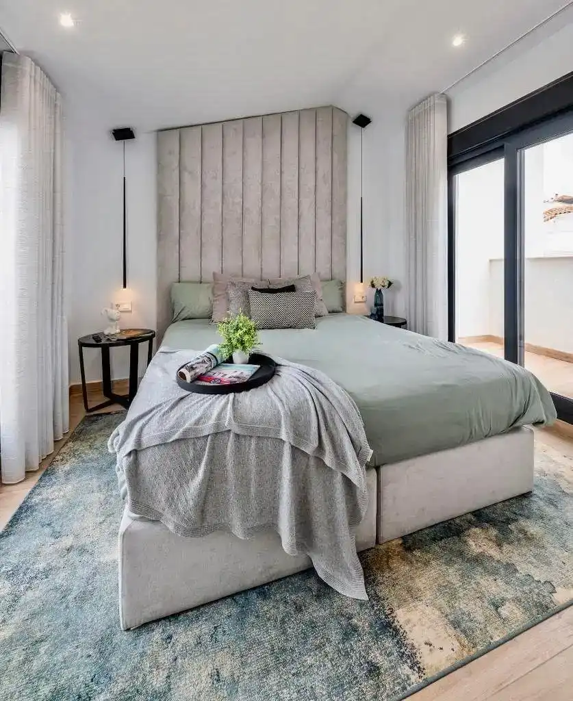 Schlafzimmer von Erdgeschoss zur Miete in Finestrat mit Klimaanlage, Privatgarten und Schwimmbad