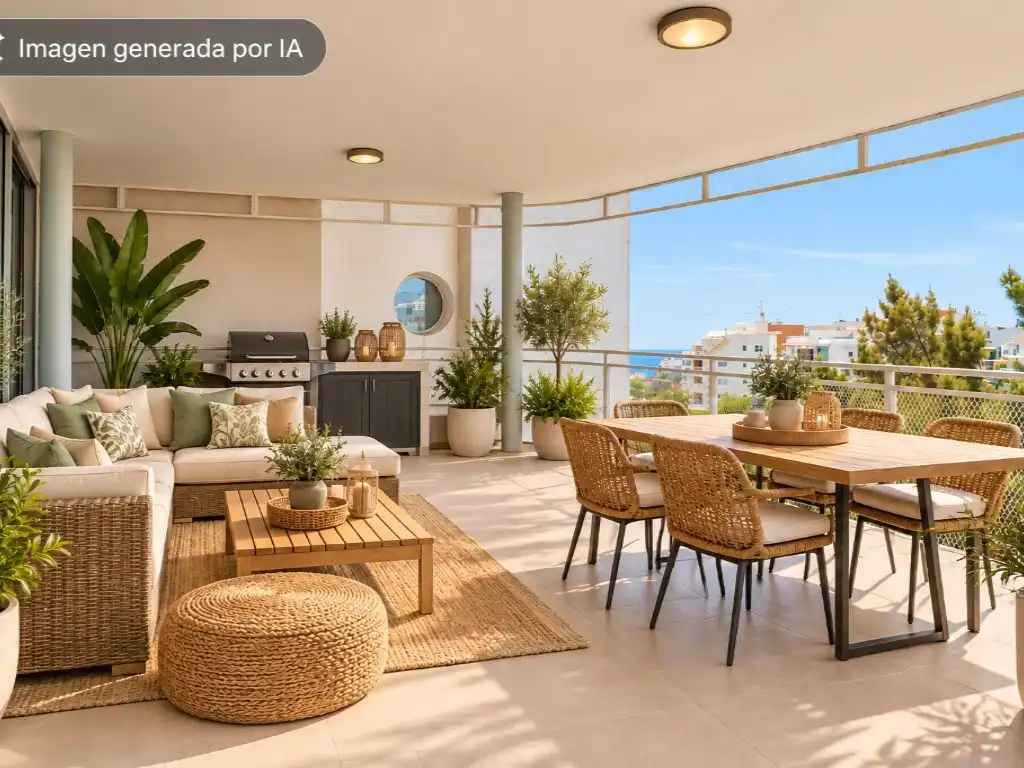 Terraza de Piso en venta en Fuengirola con Aire acondicionado, Amueblado y Horno