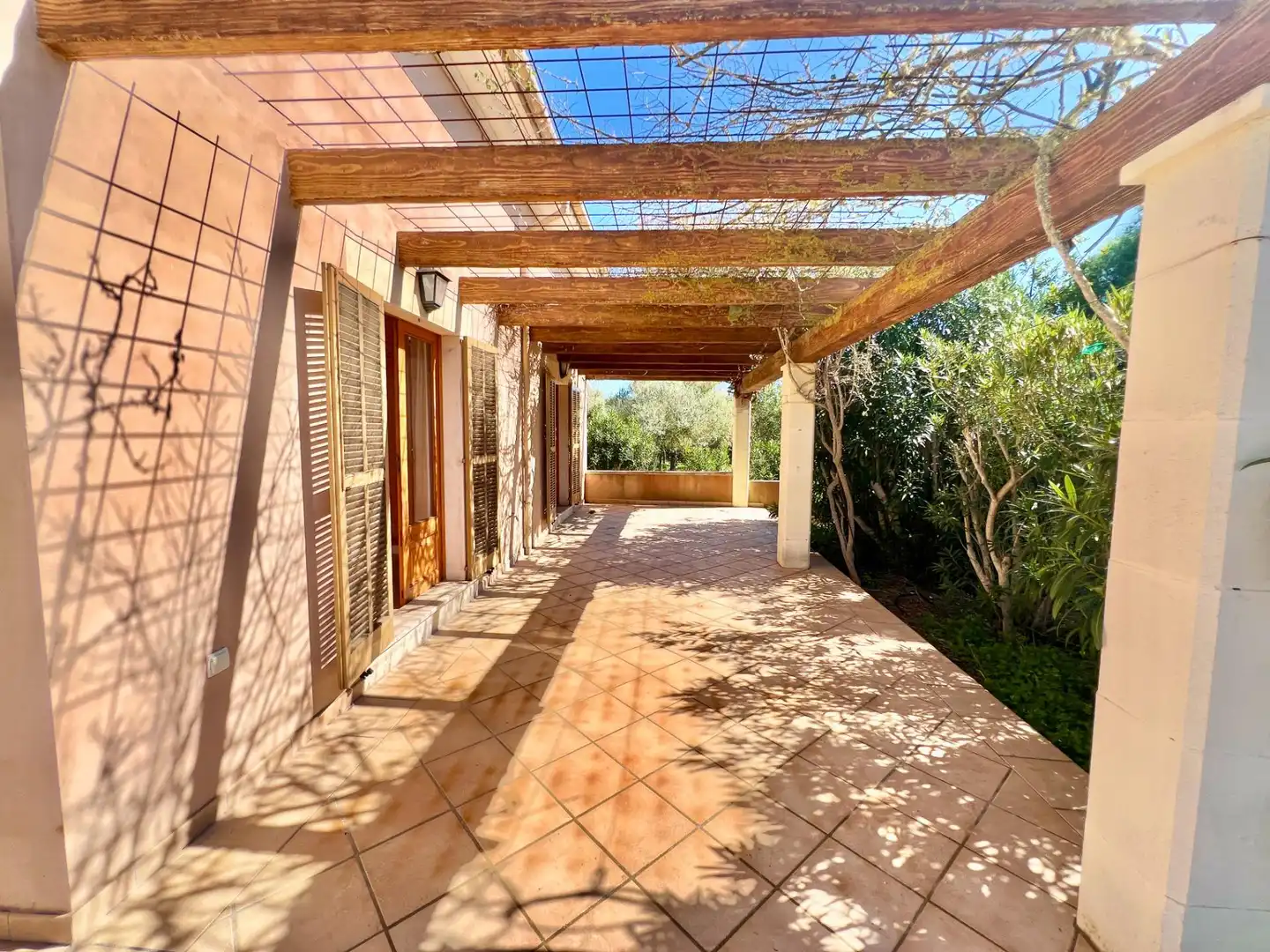 Terraza de Finca rústica de alquiler en Campos con Aire acondicionado, Calefacción y Jardín privado